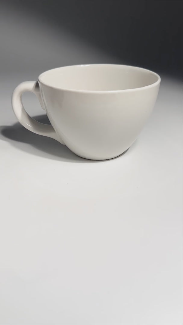 Taza de cerámica blanca Latte 435 ml