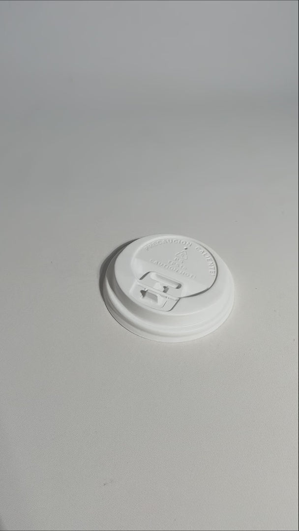 Cargar vídeo: Tapas de plástico negro y blanco para vaso de papel 10,12,16,20 oz