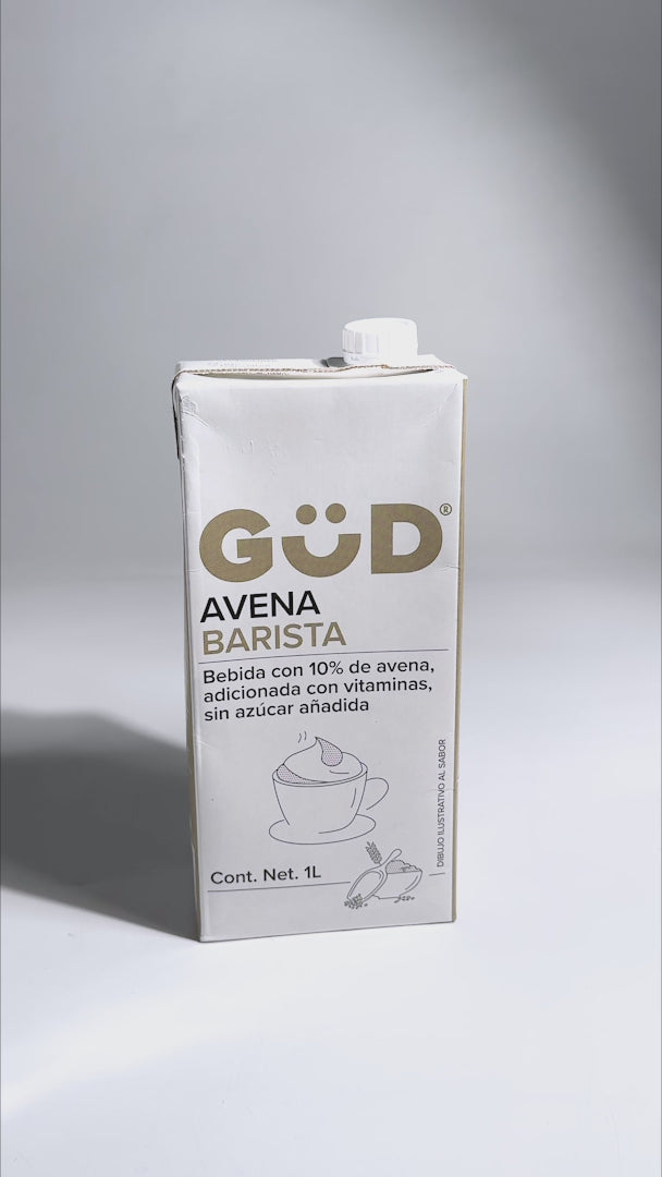 Bebida barista de avena sin azúcar añadida Gud 1 L — video de producto