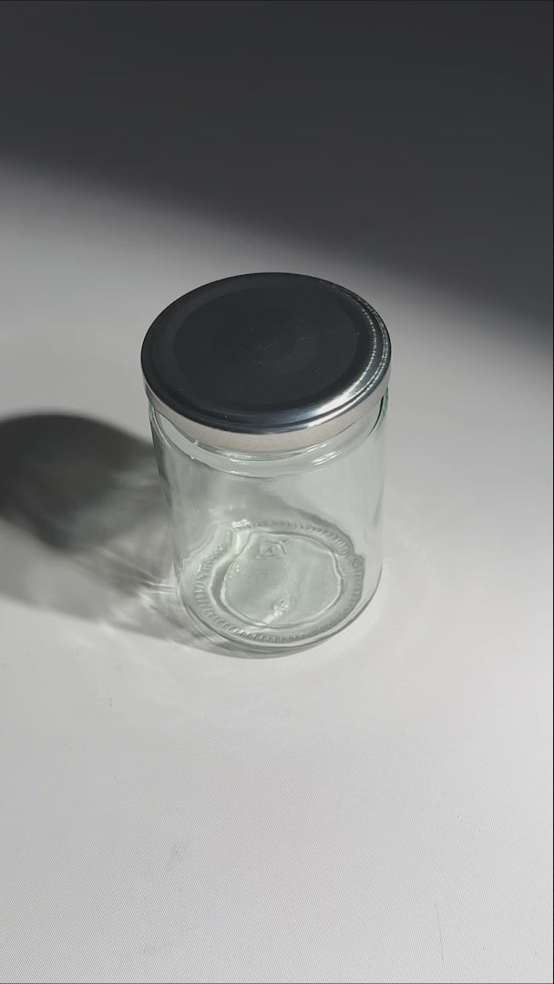 video detalles frasco de vidrio maha