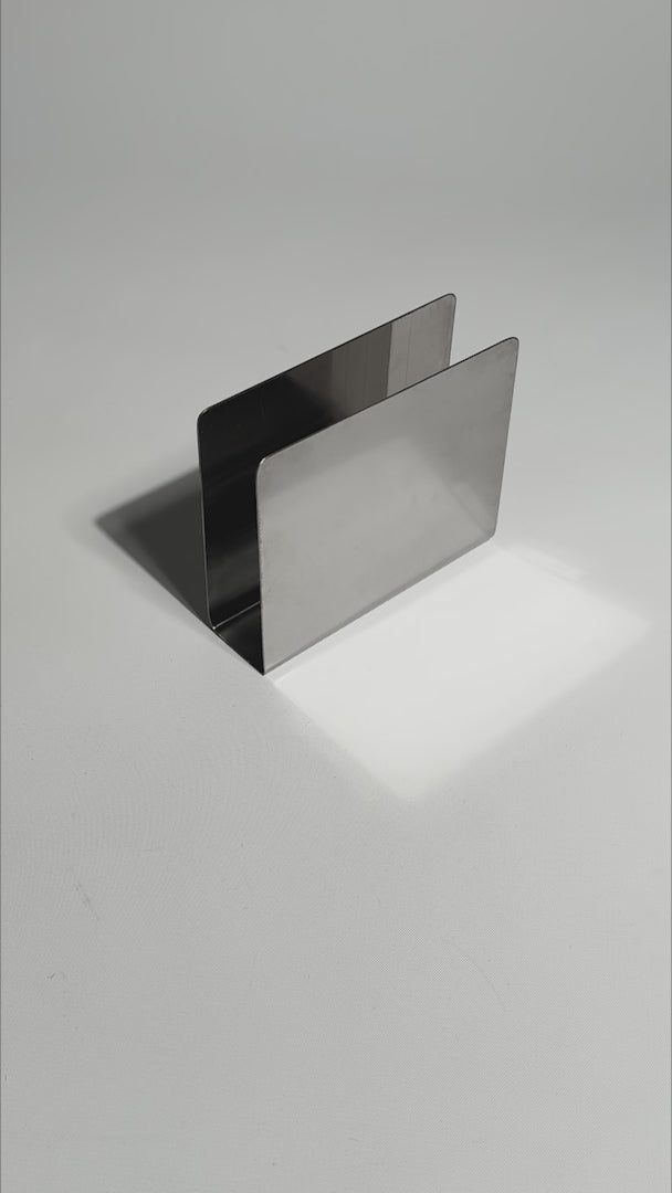 Cargar vídeo: Servilletero cuadrado sin base de acero inoxidable plata 10x8.8x3 cm
