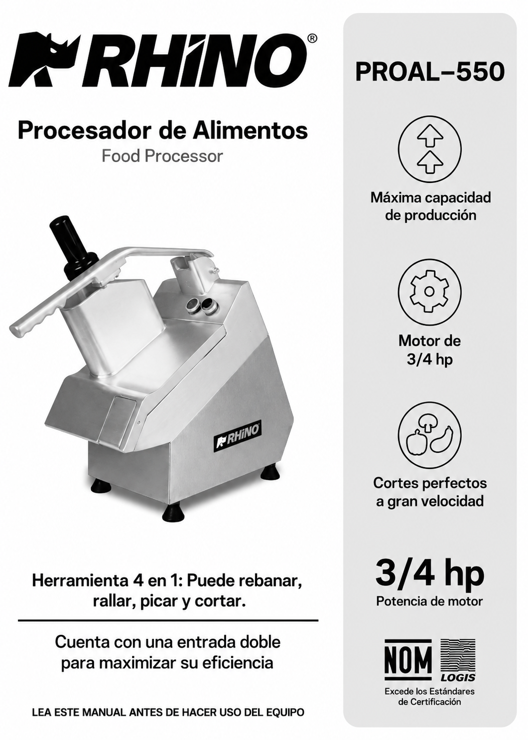 compra procesador de alimentos rhino de venta solo en maha