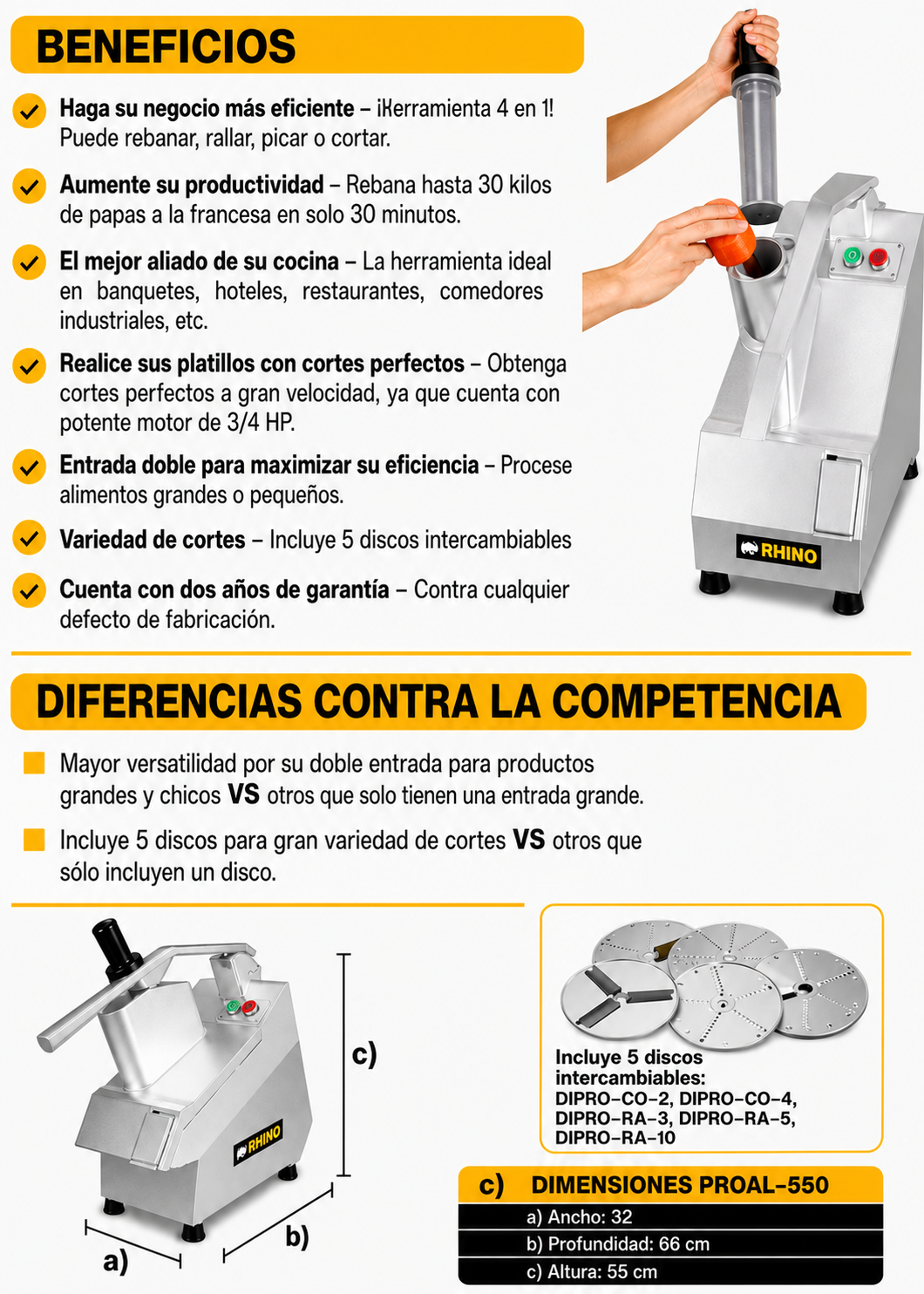compra procesador de alimentos rhino de venta solo en maha