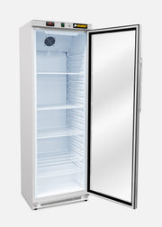 Refrigerador vertical Rhino 13 ft³ de 211.5 L con puerta de cristal abierta