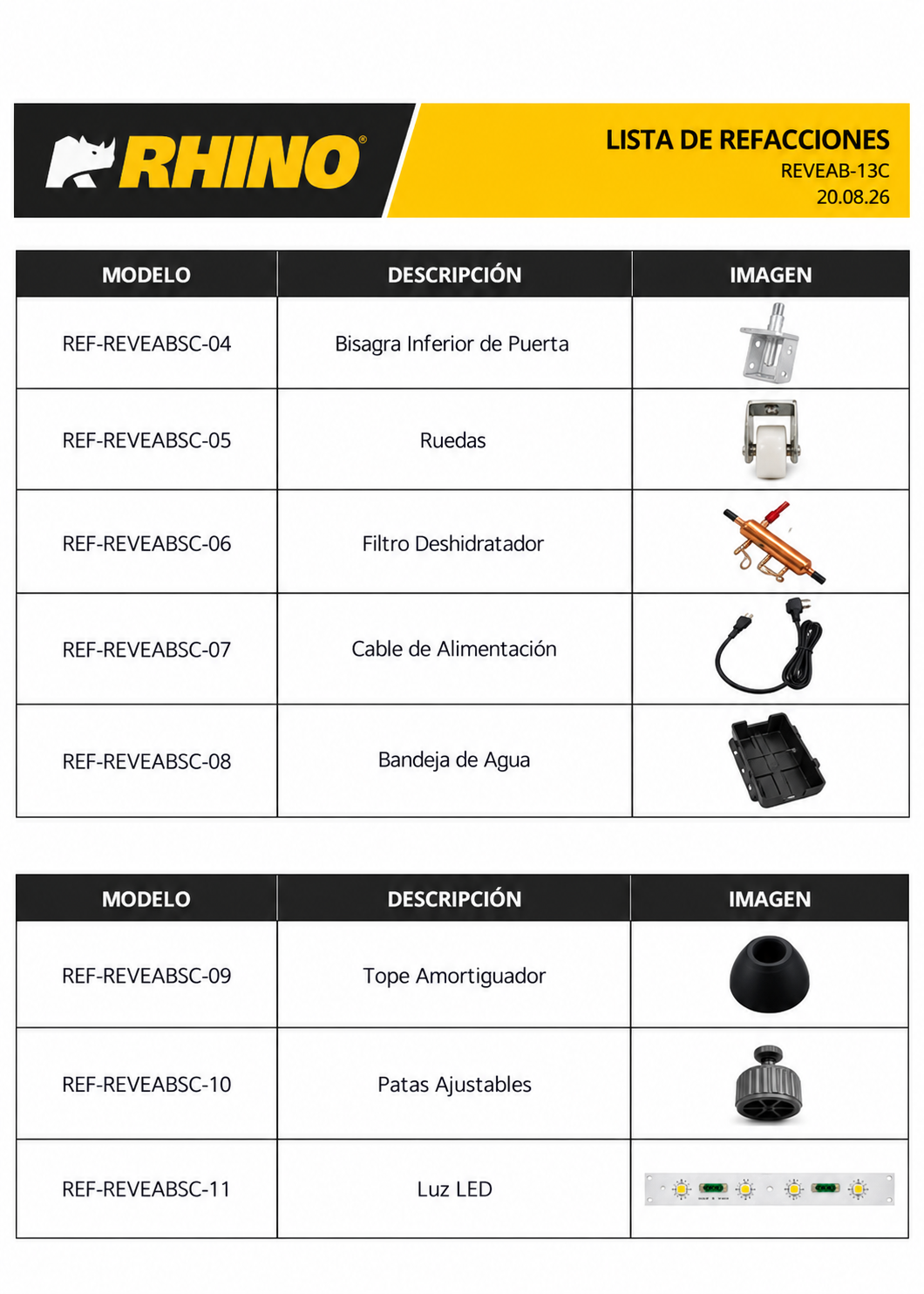 Ficha técnica y detalle de especificaciones del refrigerador vertical Rhino 13 ft³ de 211.5 L, imagen 9