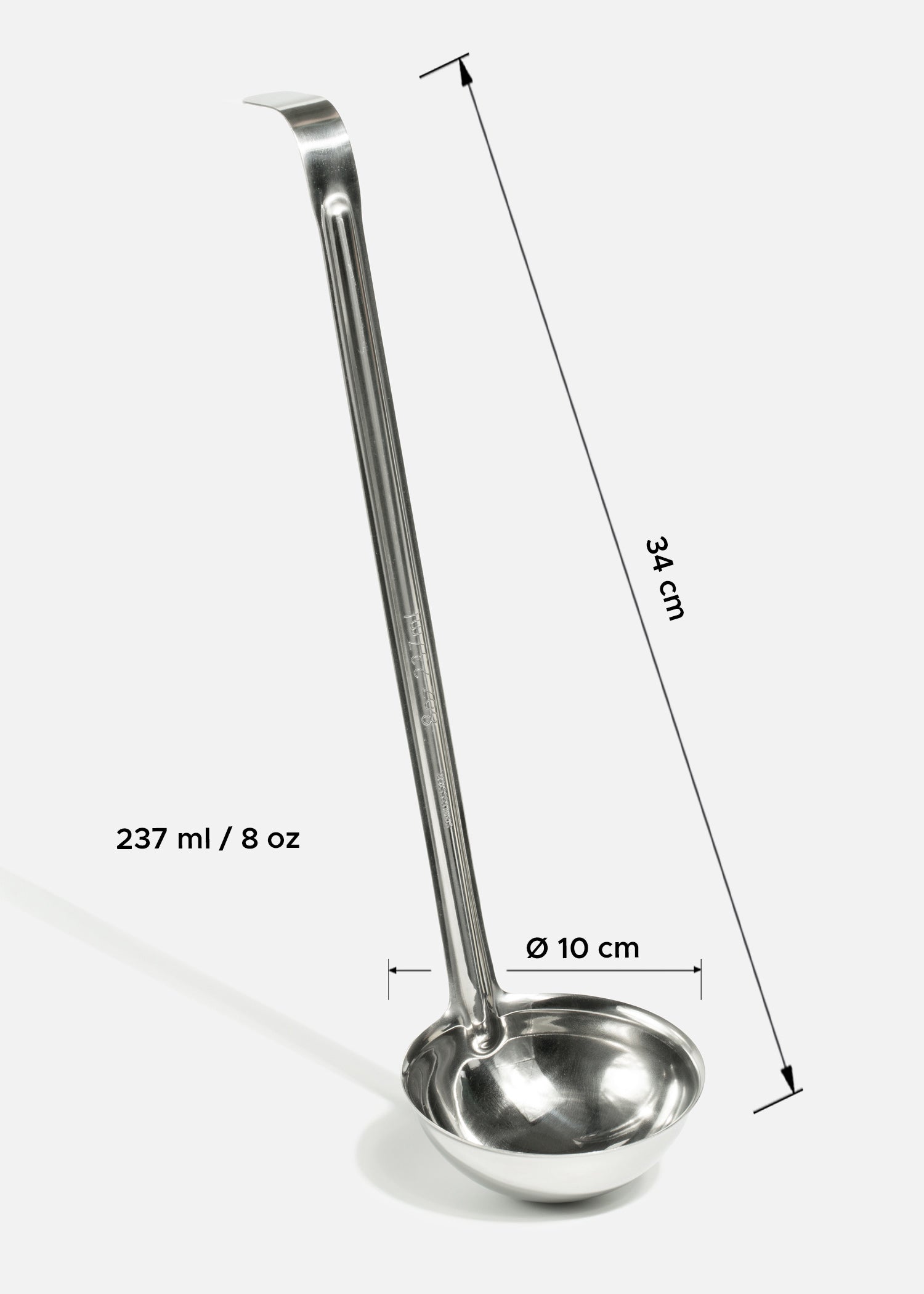 tamaño cucharon de acero inoxidable maha