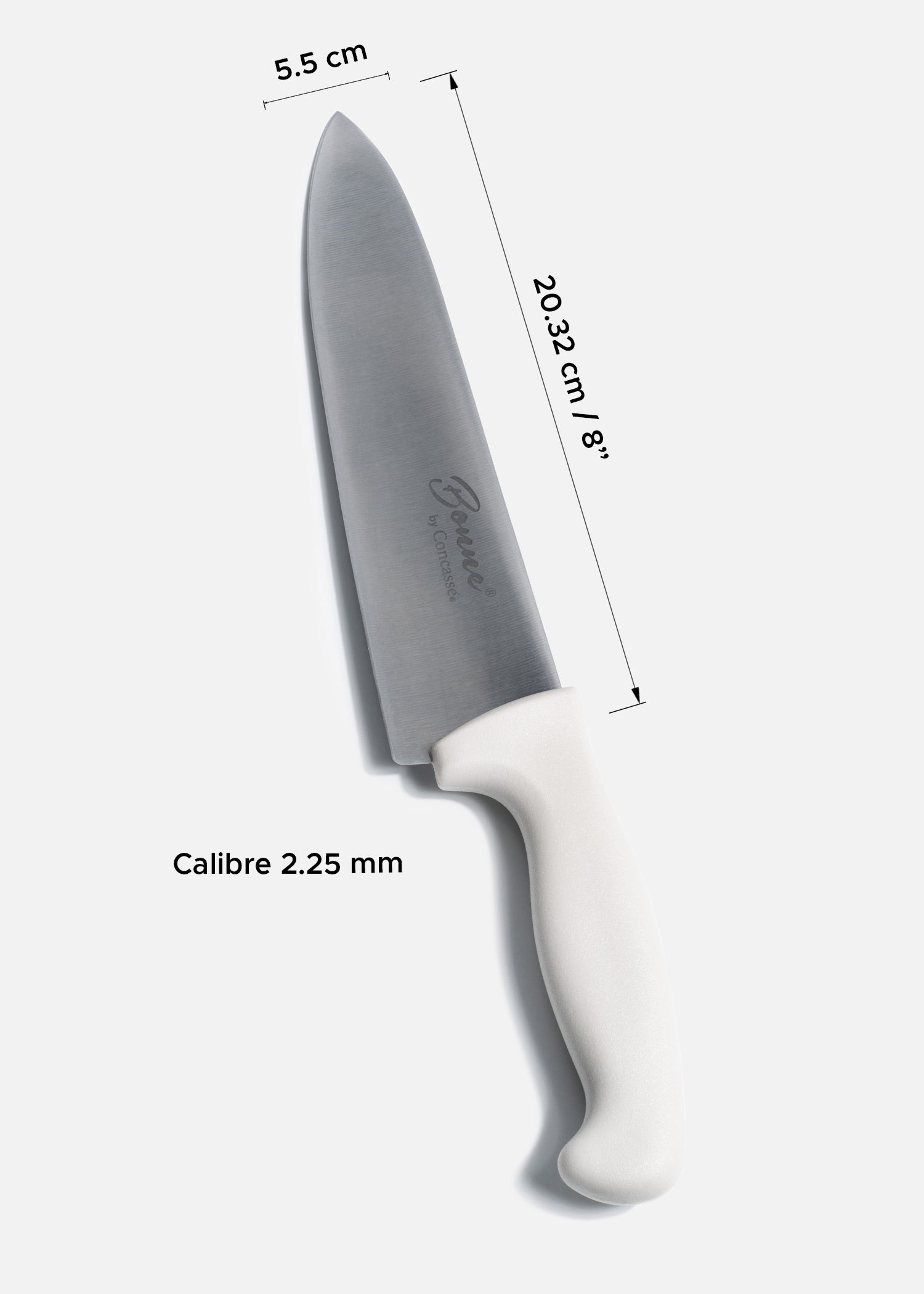tamaño cuchillo chef beige maha