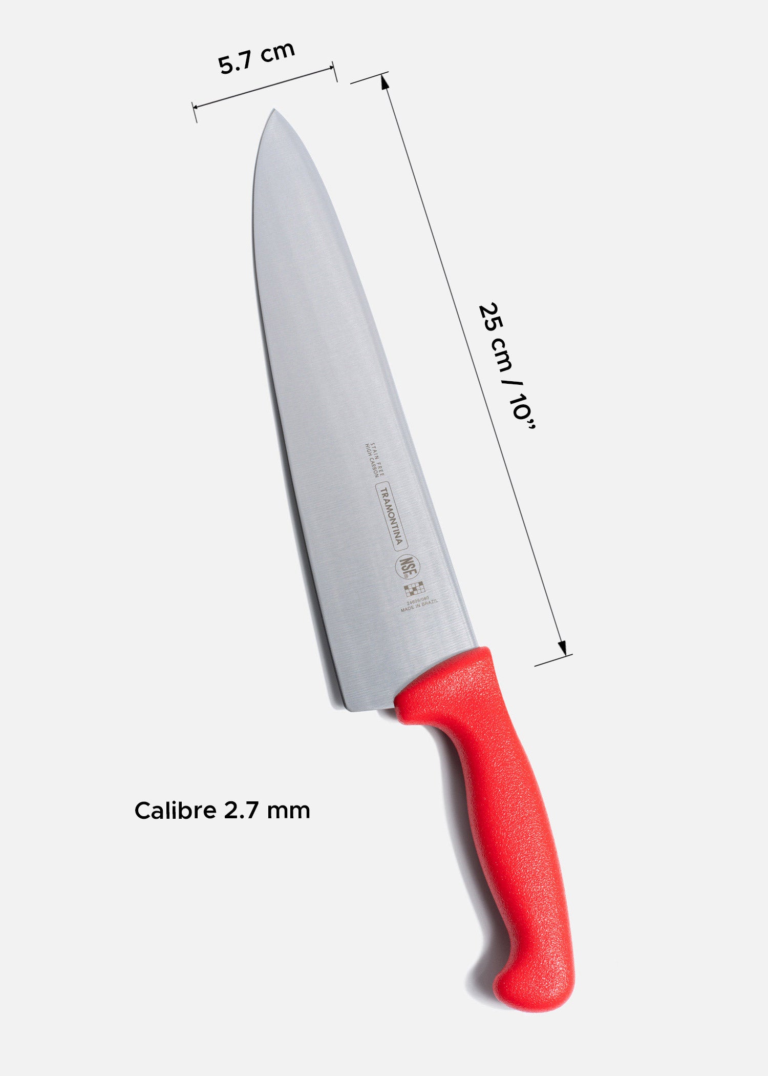 tamaño cuchillo cocina acero inoxidable maha