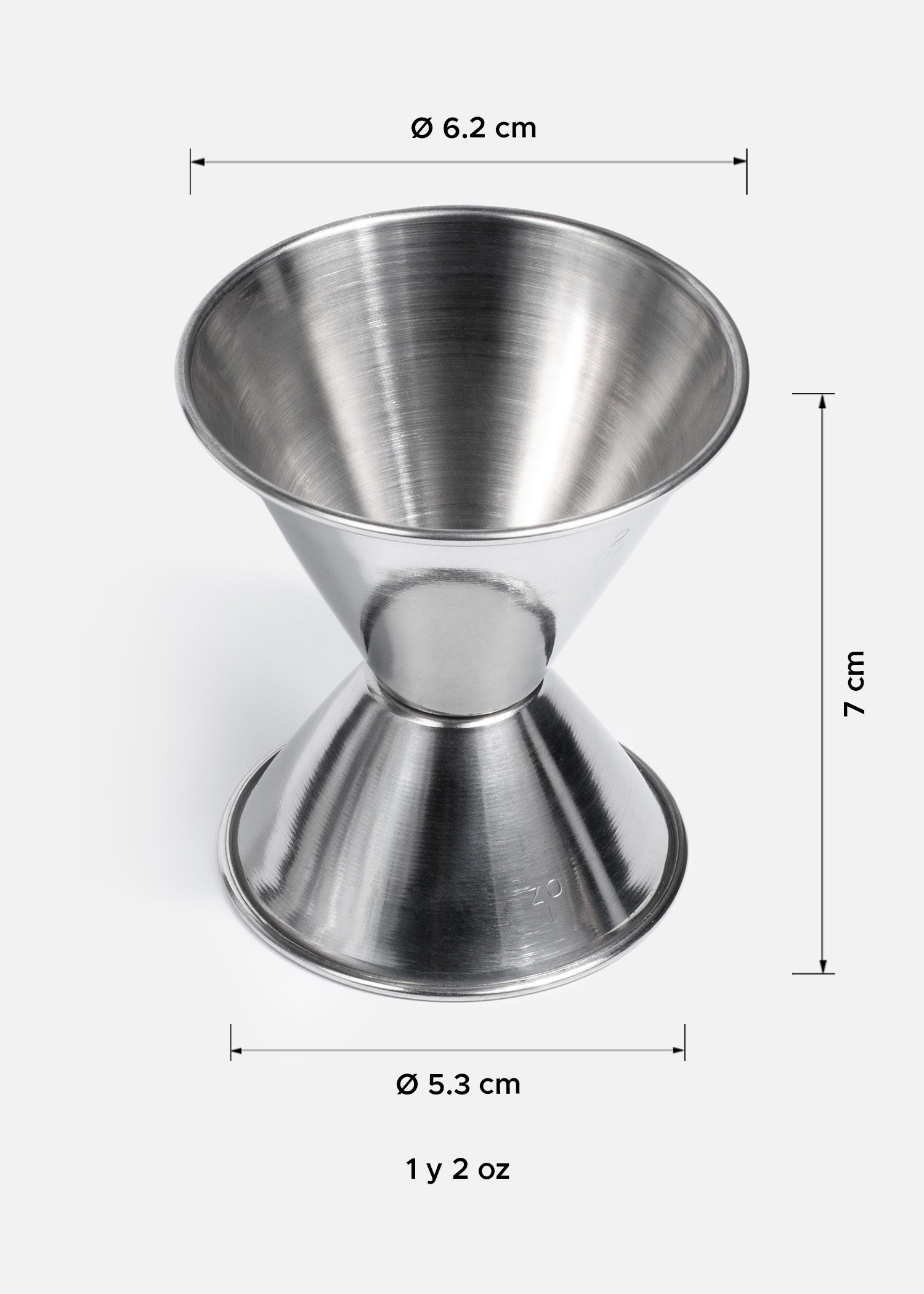 tamaño jigger acero inoxidable maha