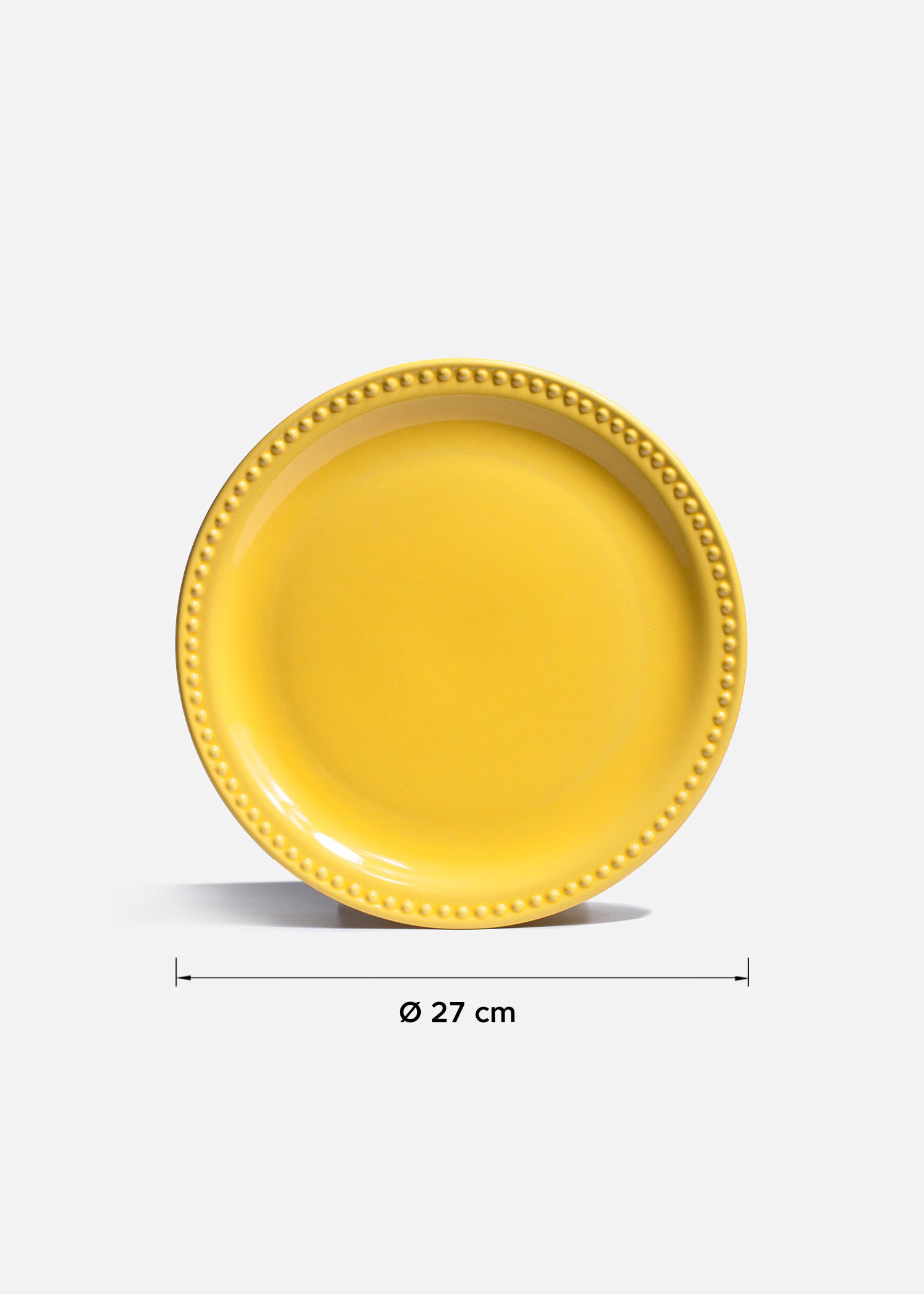 tamaño plato amarillo ceramica maha