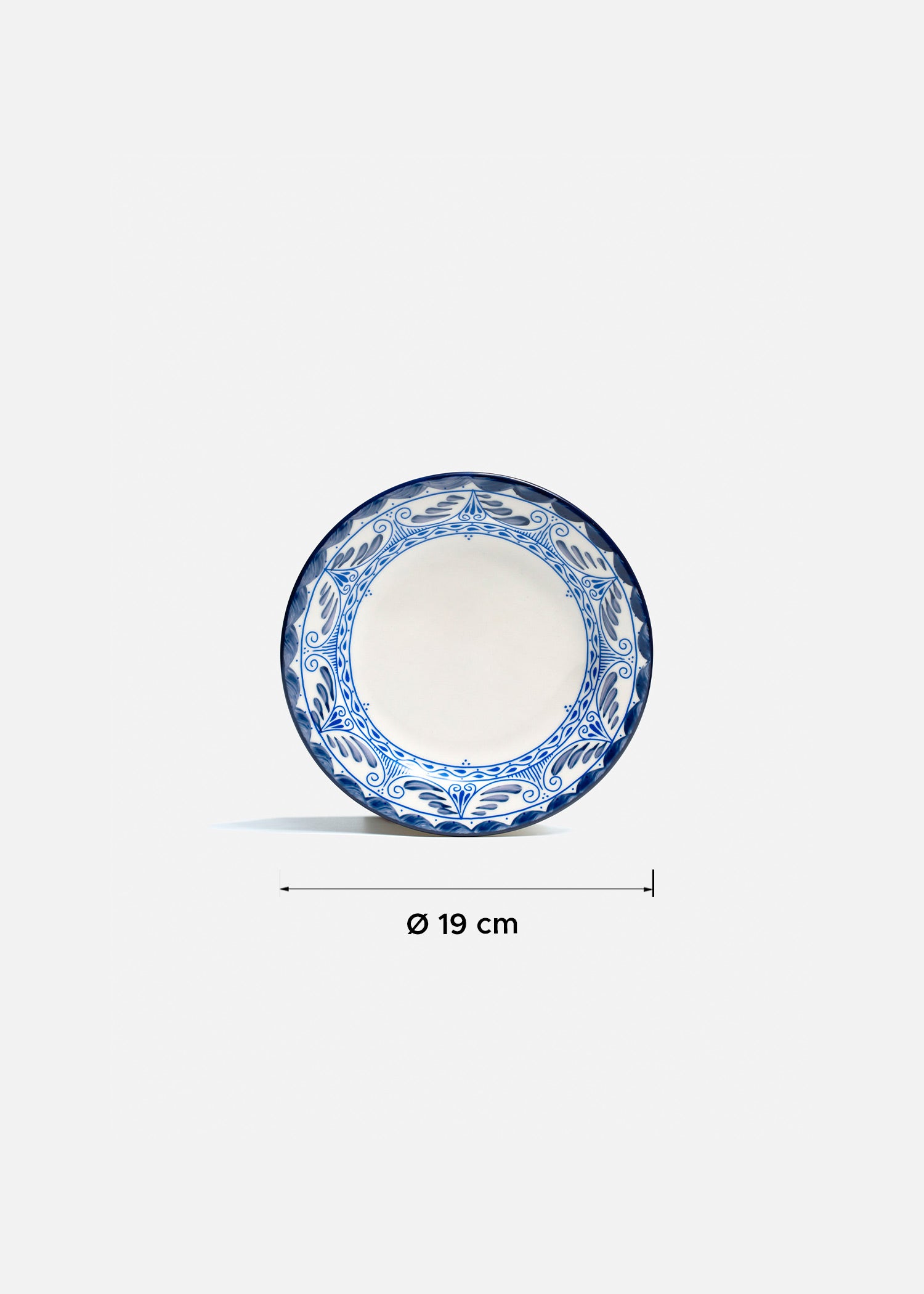 tamaño plato porcelana azul maha