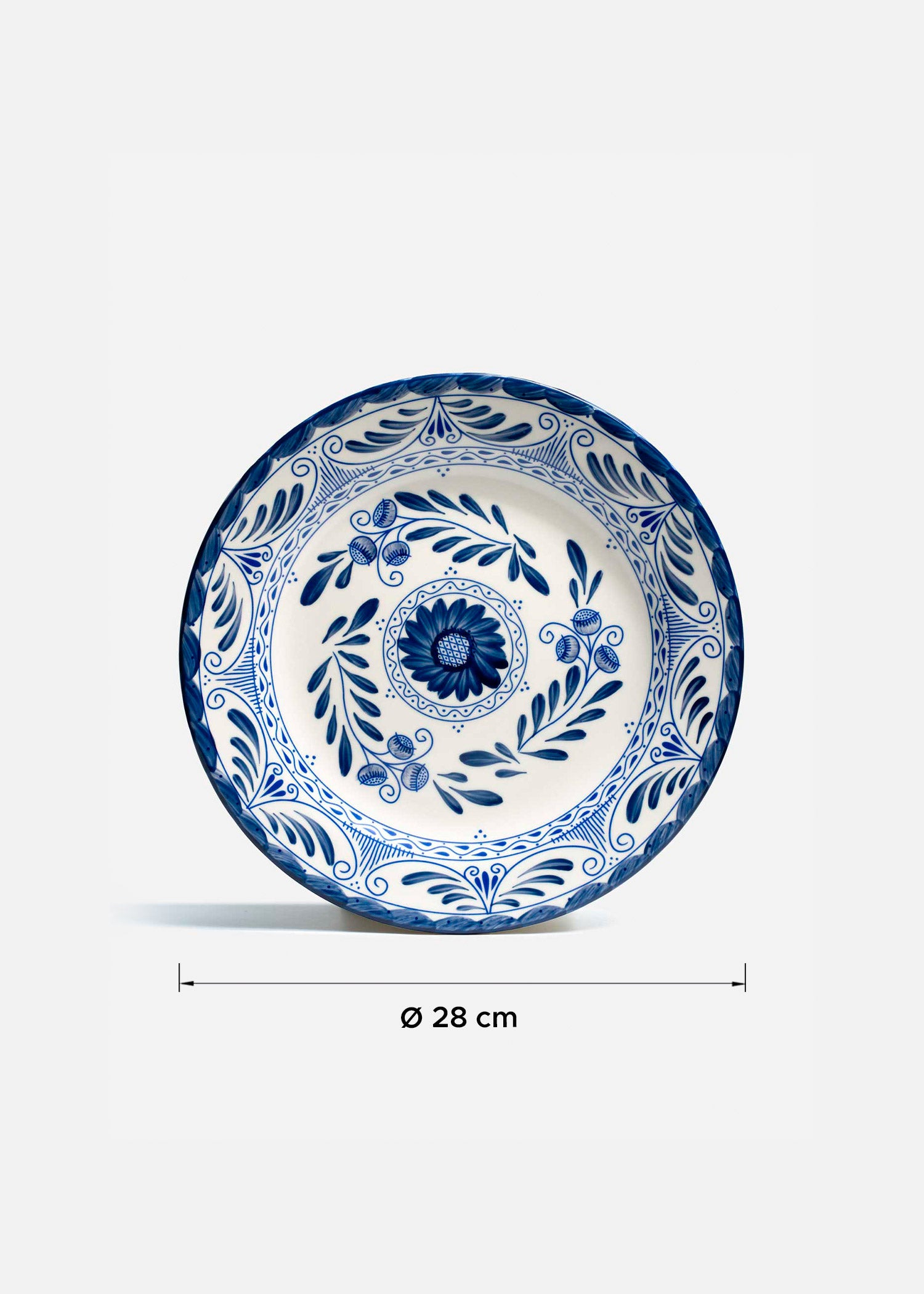 tamaño plato porcelana azul maha