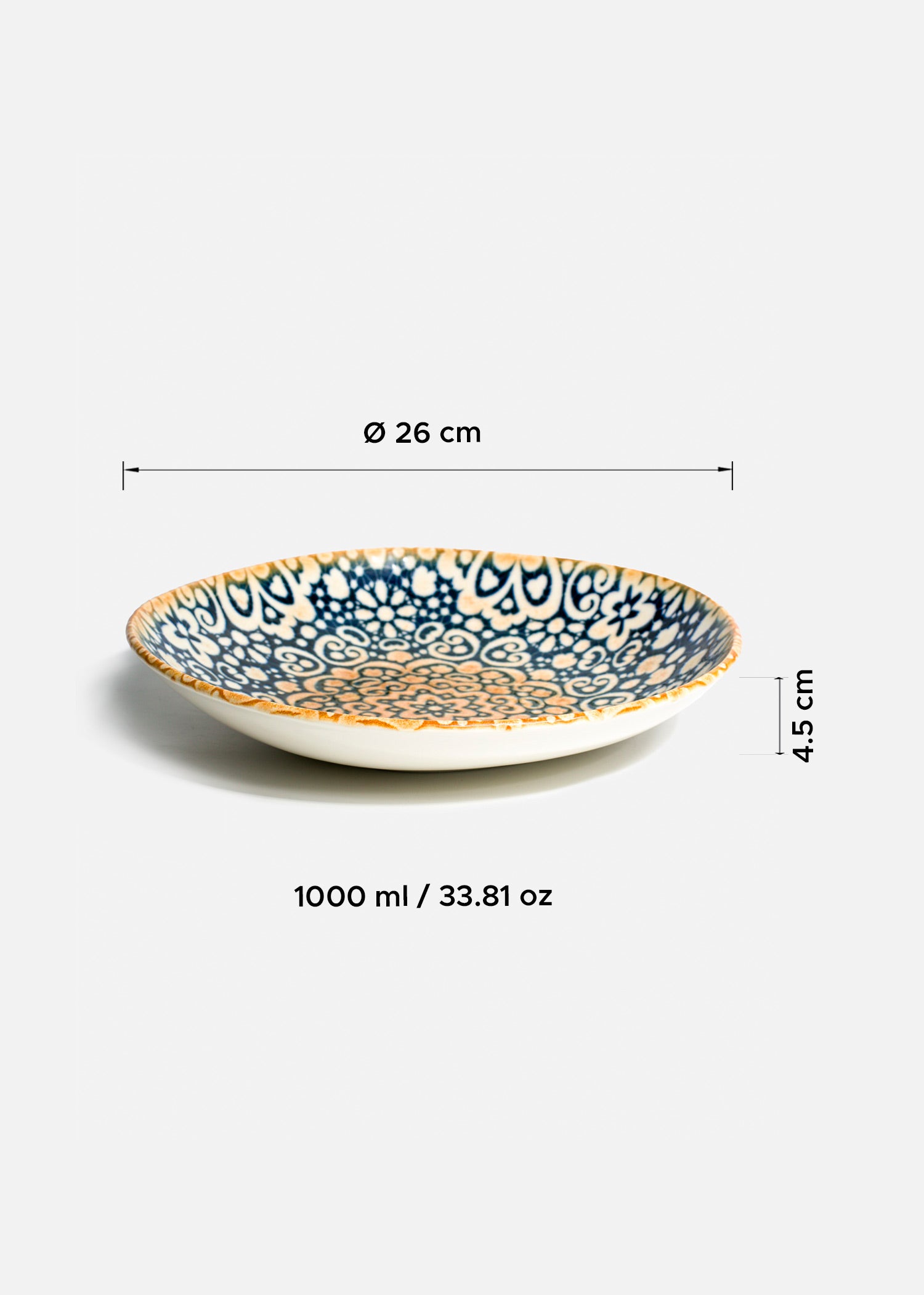 tamaño platos porcelana azul maha