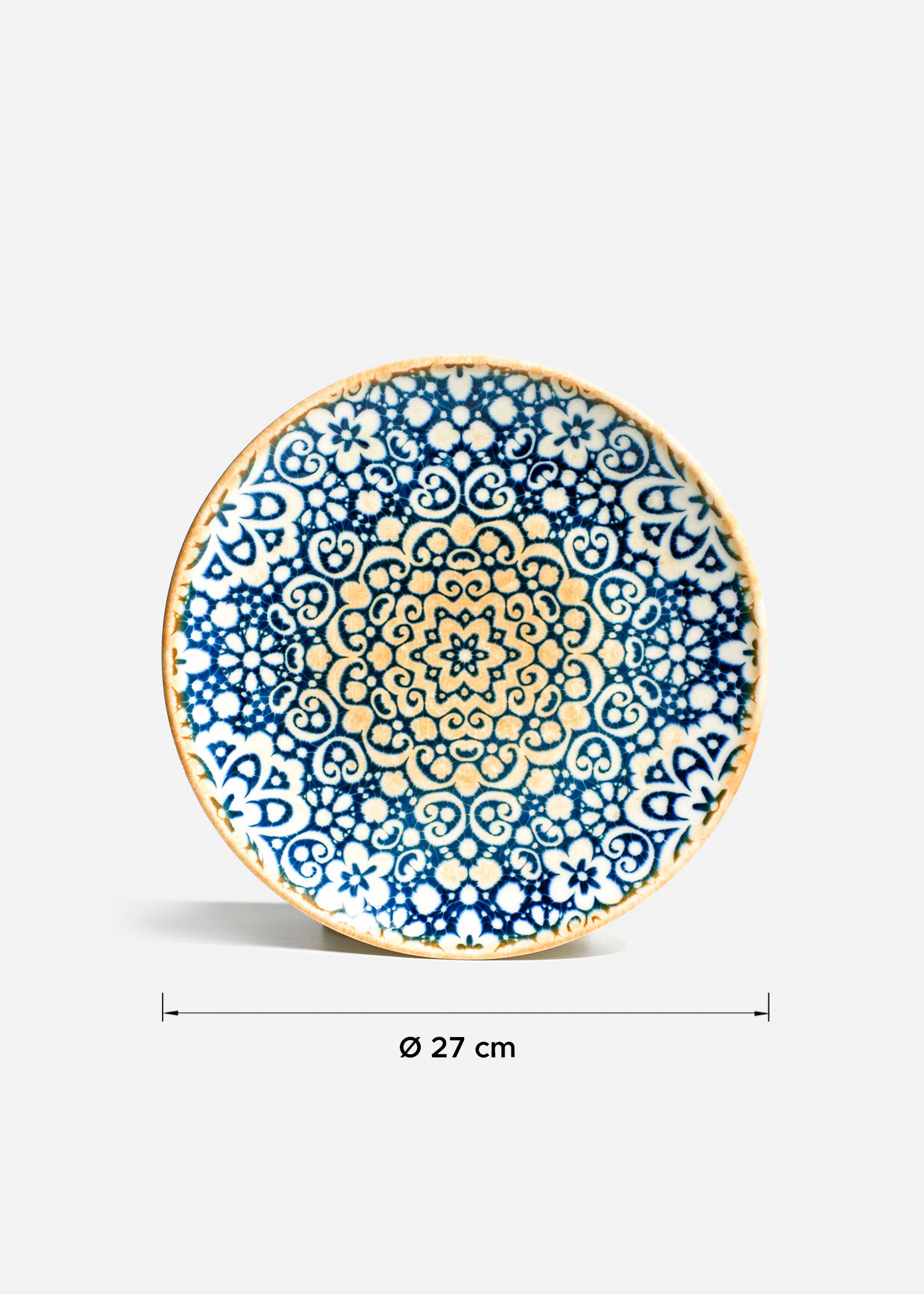 tamaño platos porcelana azul maha