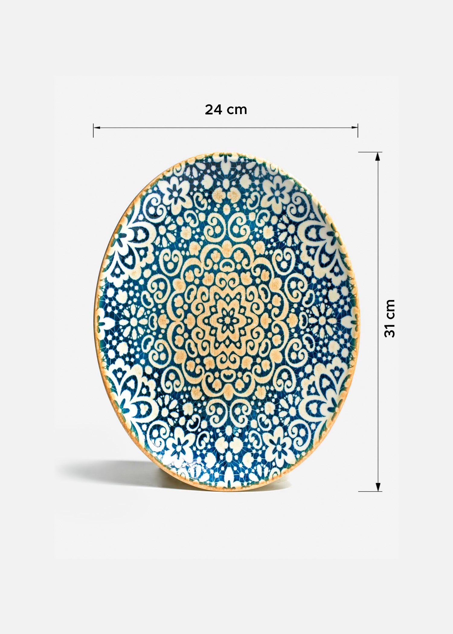 tamaño platos porcelana azul maha