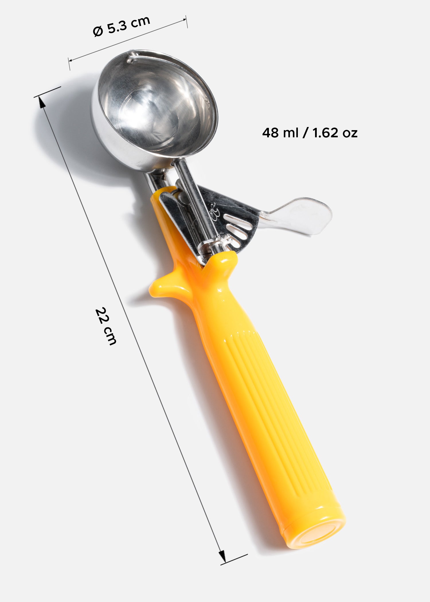 tamaño porcionador mango amarillo