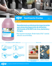 Sanitizante profesional de cocina desinfecta áreas de alimentos 4 L
