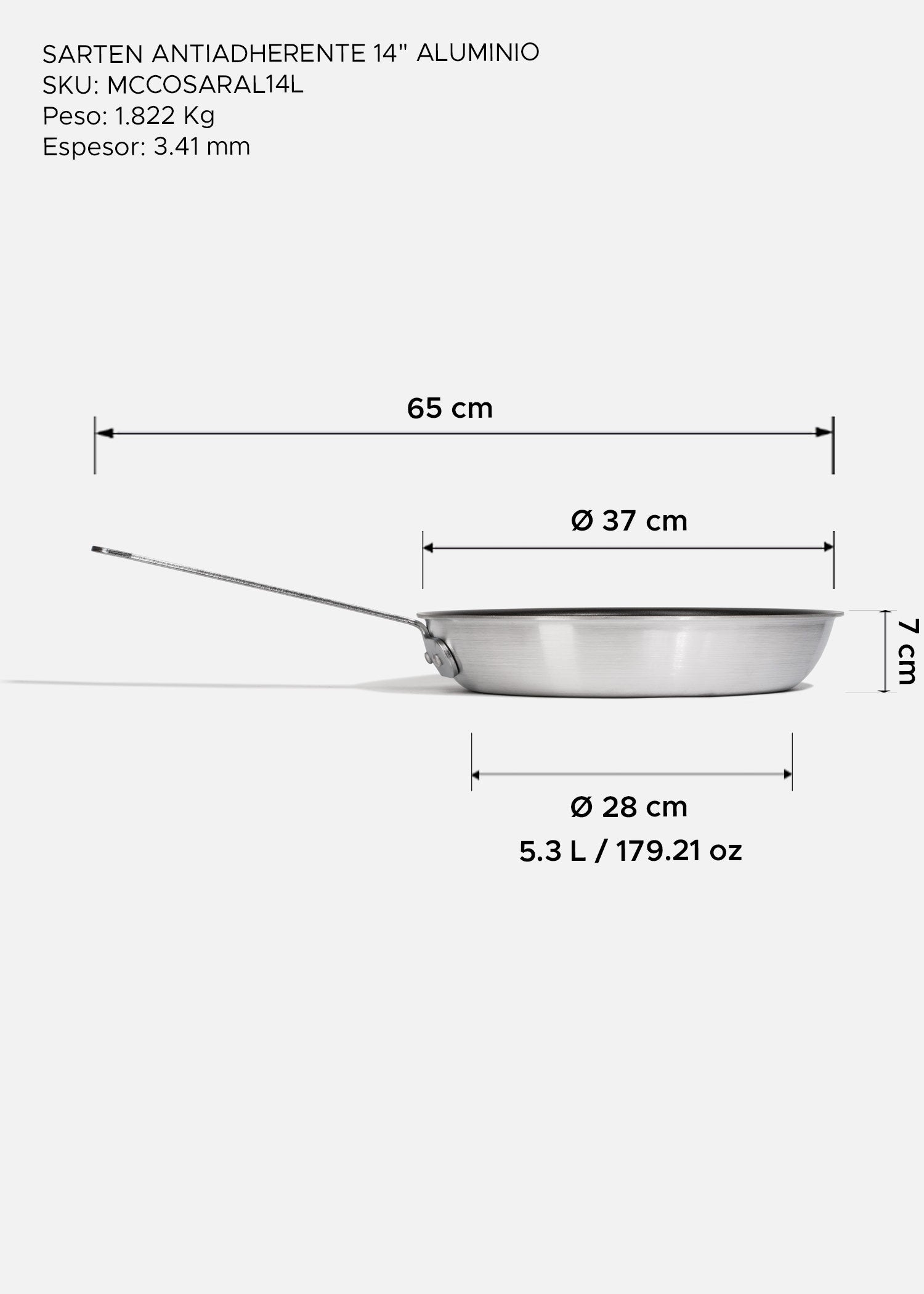 precio sarten de aluminio maha