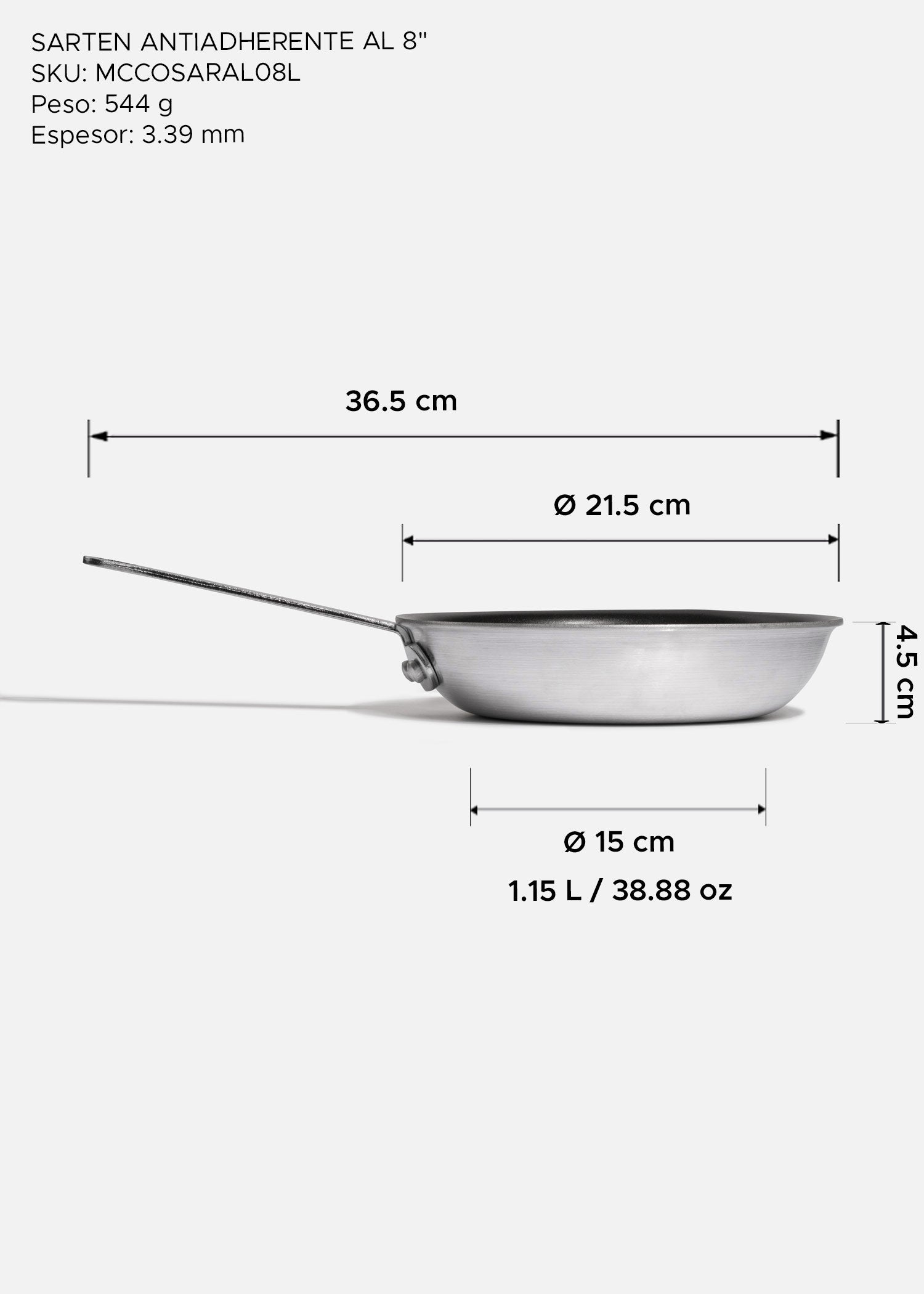 precio sartén de aluminio maha