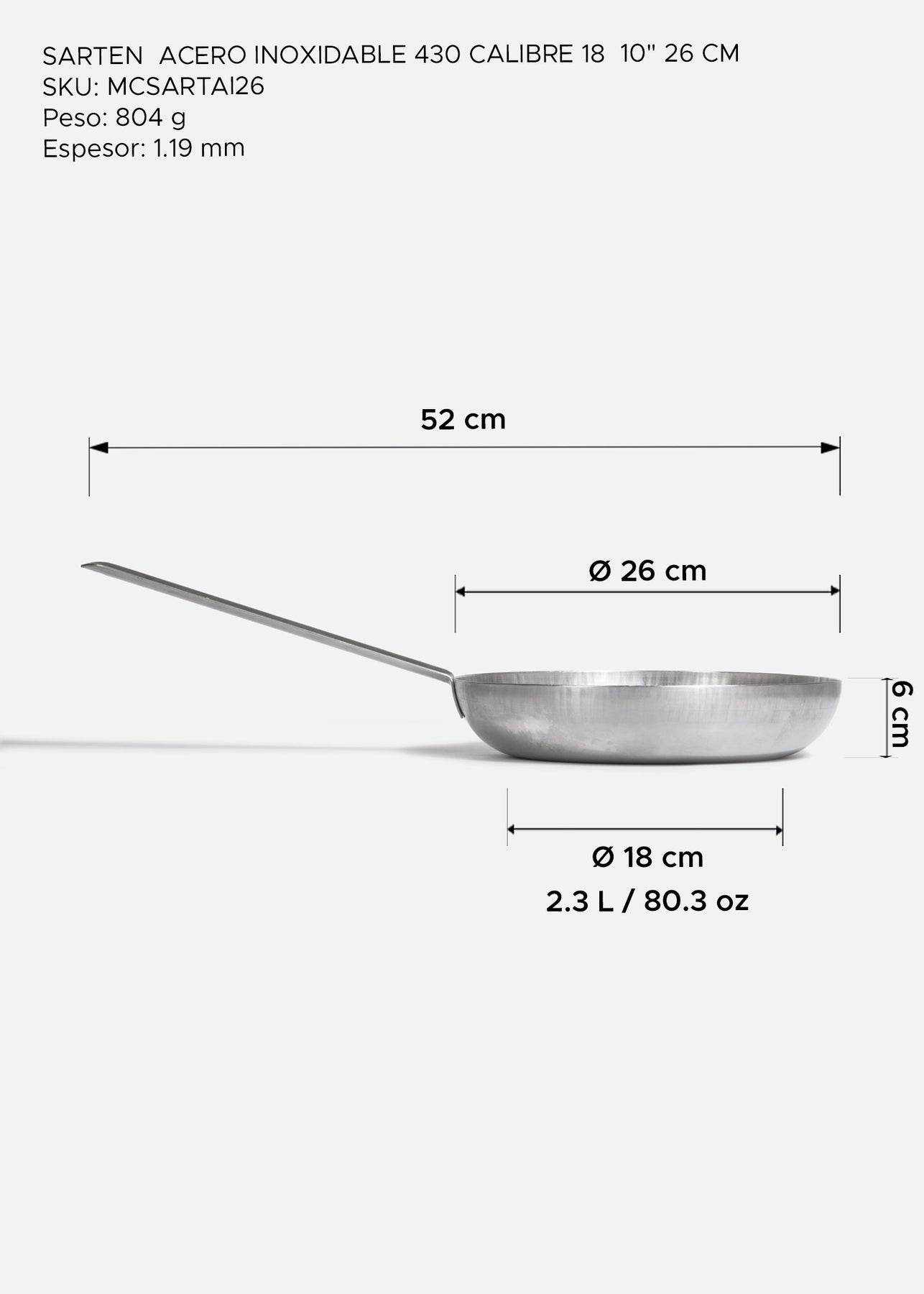 precio sarten de acero inoxidable maha
