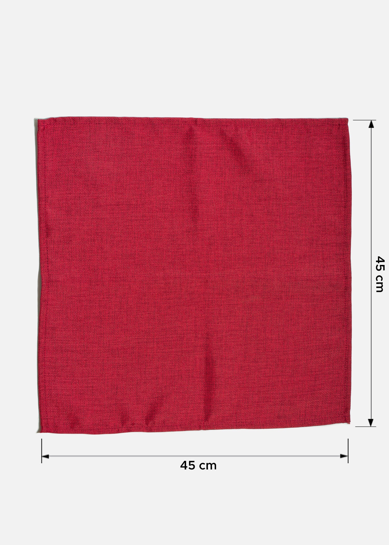 Servilleta de tela (100% poliéster) con bastilla roja Ginebra 45x45 cm
