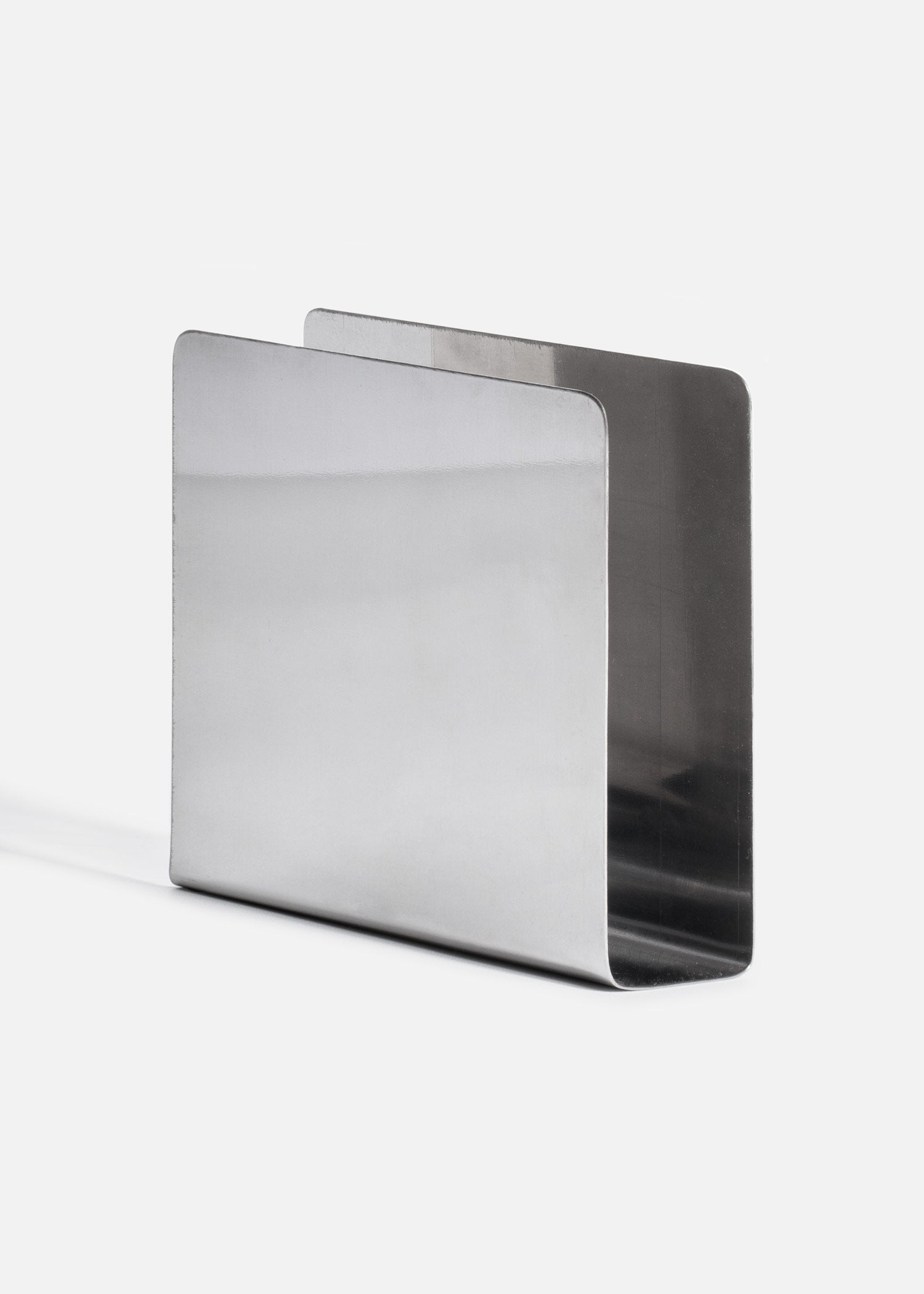 Servilletero cuadrado sin base de acero inoxidable plata 10x8.8x3 cm