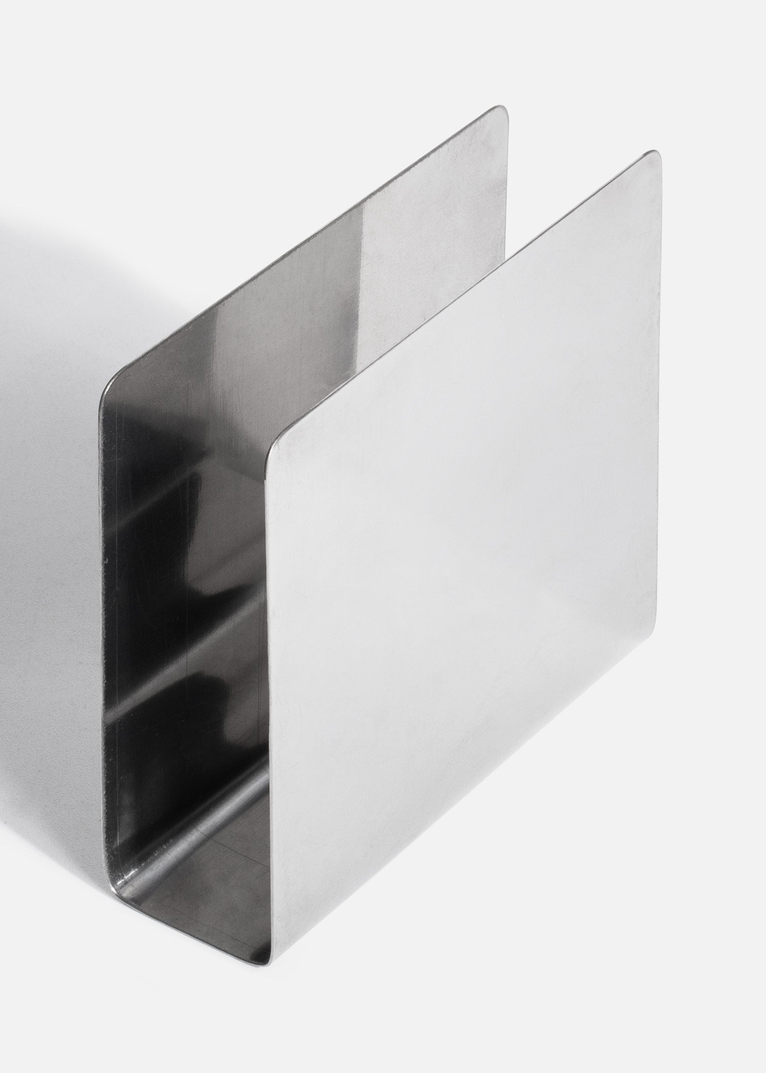 Servilletero cuadrado sin base de acero inoxidable plata 10x8.8x3 cm