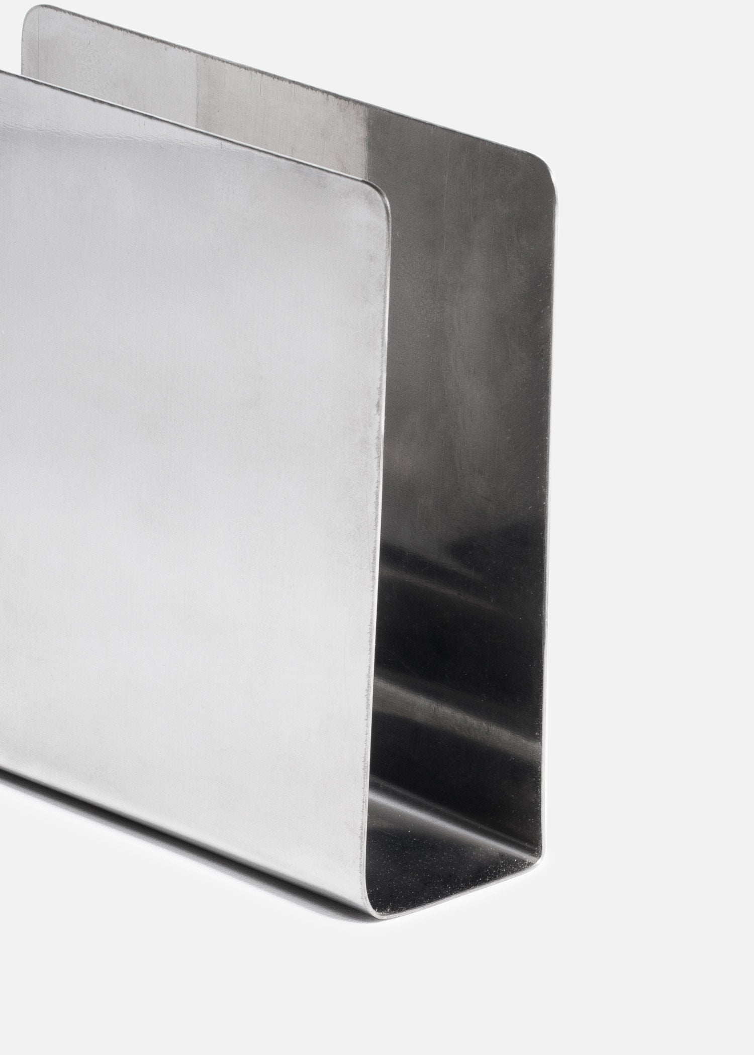 Servilletero cuadrado sin base de acero inoxidable plata 10x8.8x3 cm