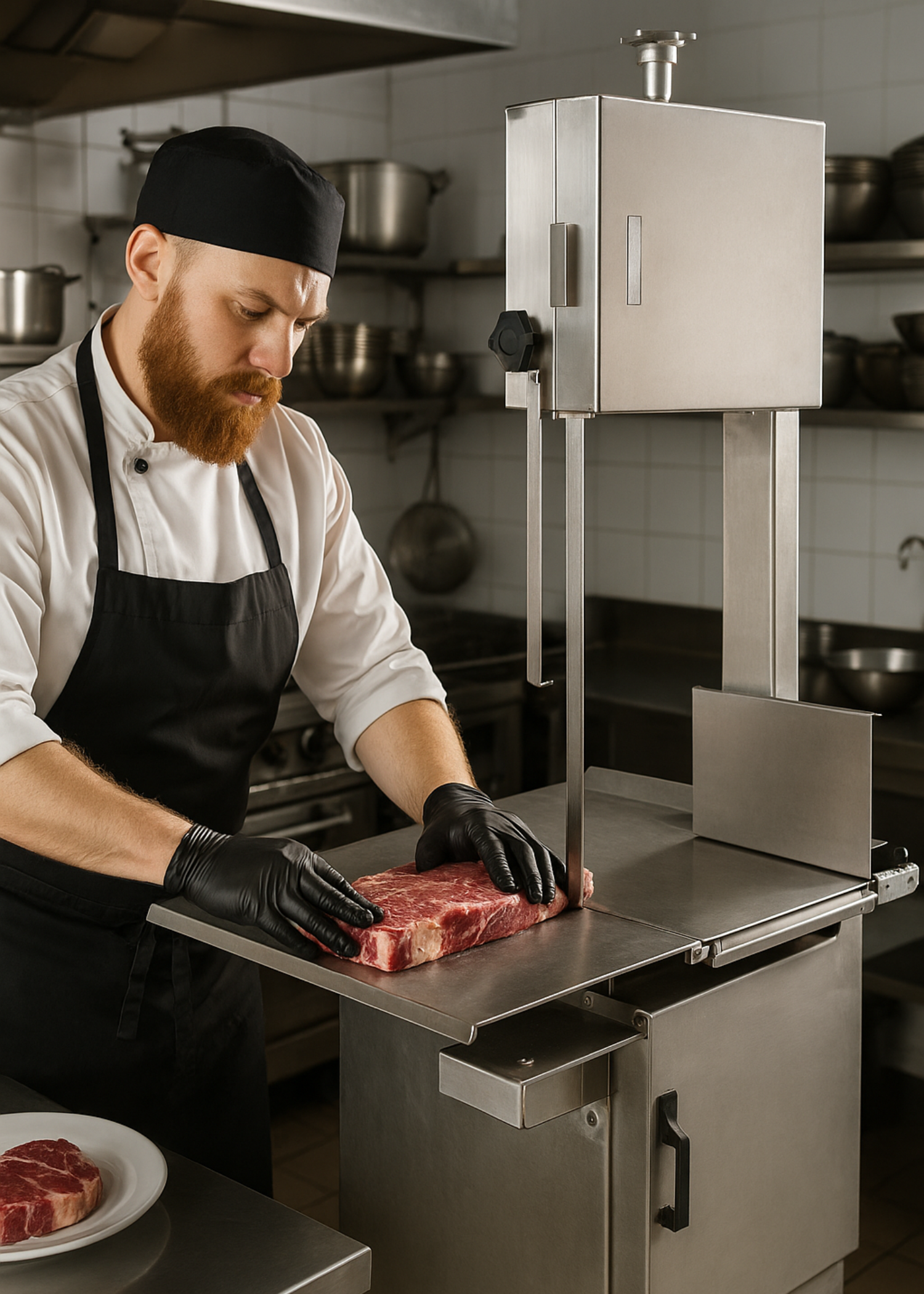 Sierra eléctrica para carne de acero pintado modelo 295