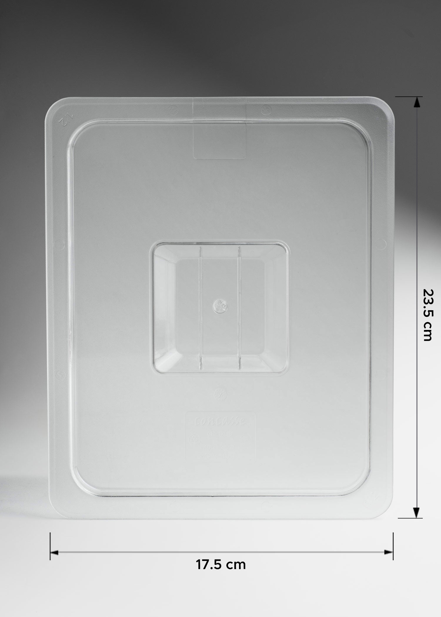 Inserto medio de policarbonato trasparente NSF profundidad 2.3", 4", 6" y 8"