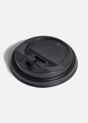 Tapas de plástico negro y blanco para vaso de papel 10,12,16,20 oz