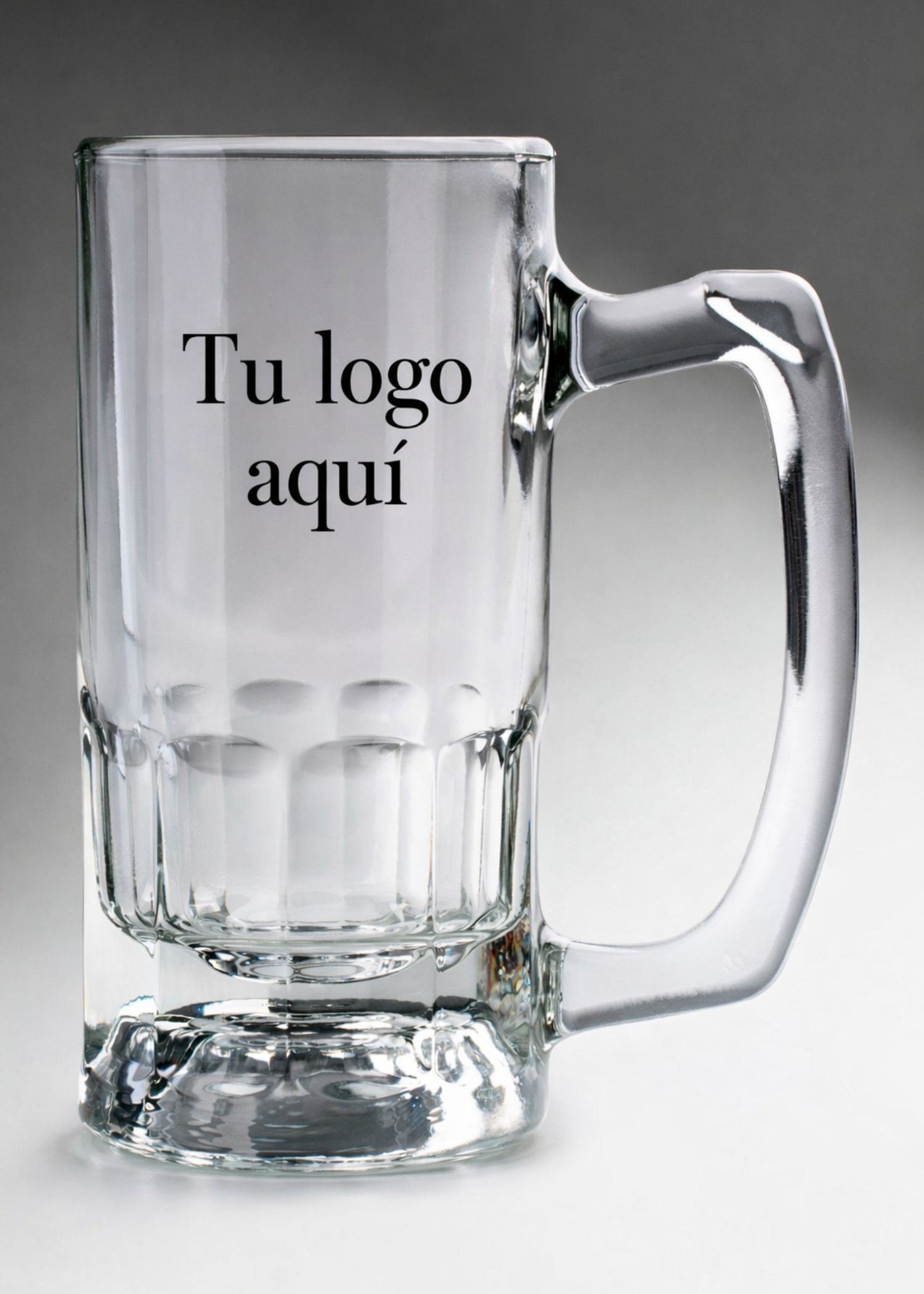Tarro cervecero de vidrio transparente personalizado 360 ml