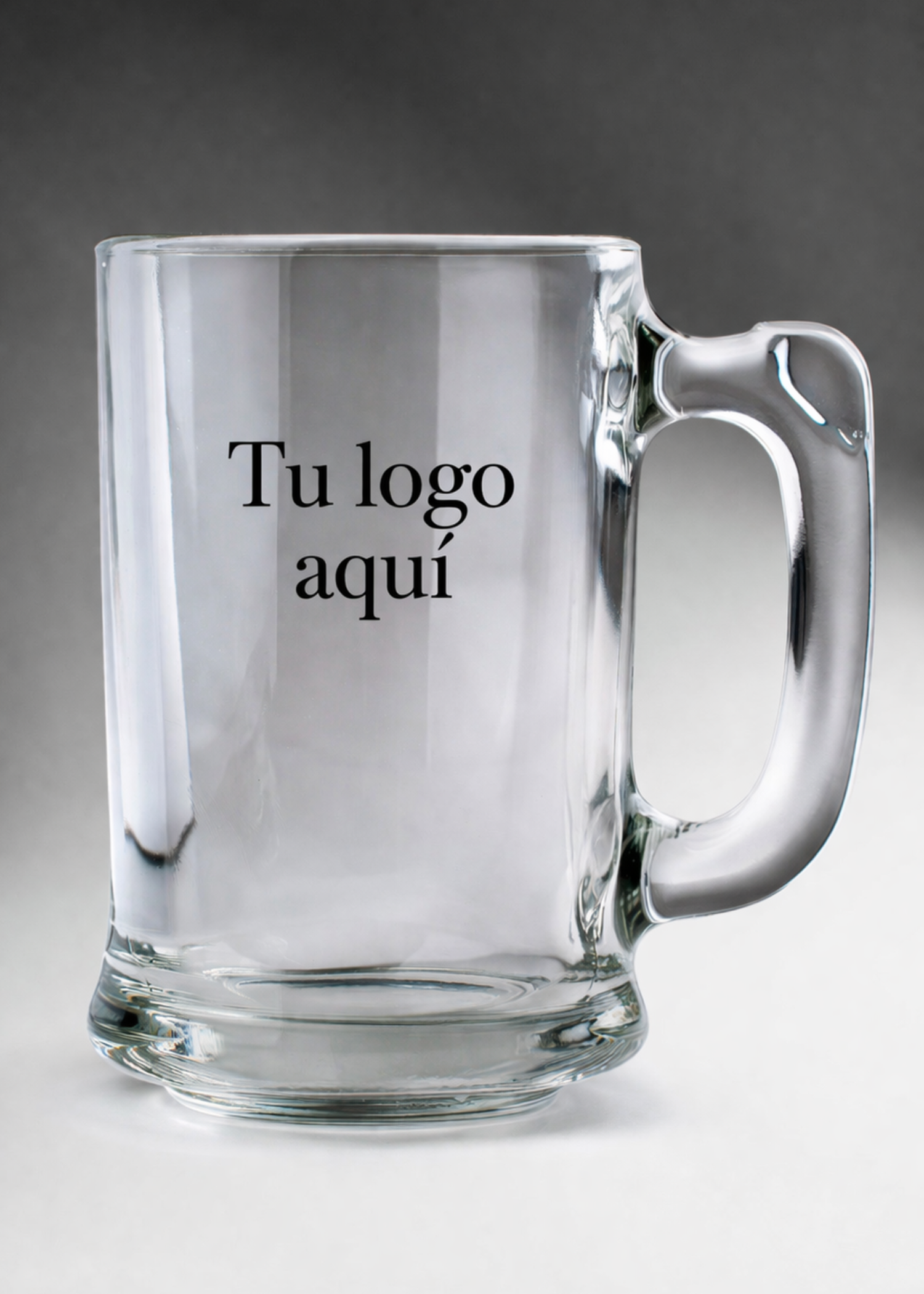 Tarro cervecero de vidrio transparente personalizado Munich 420 ml
