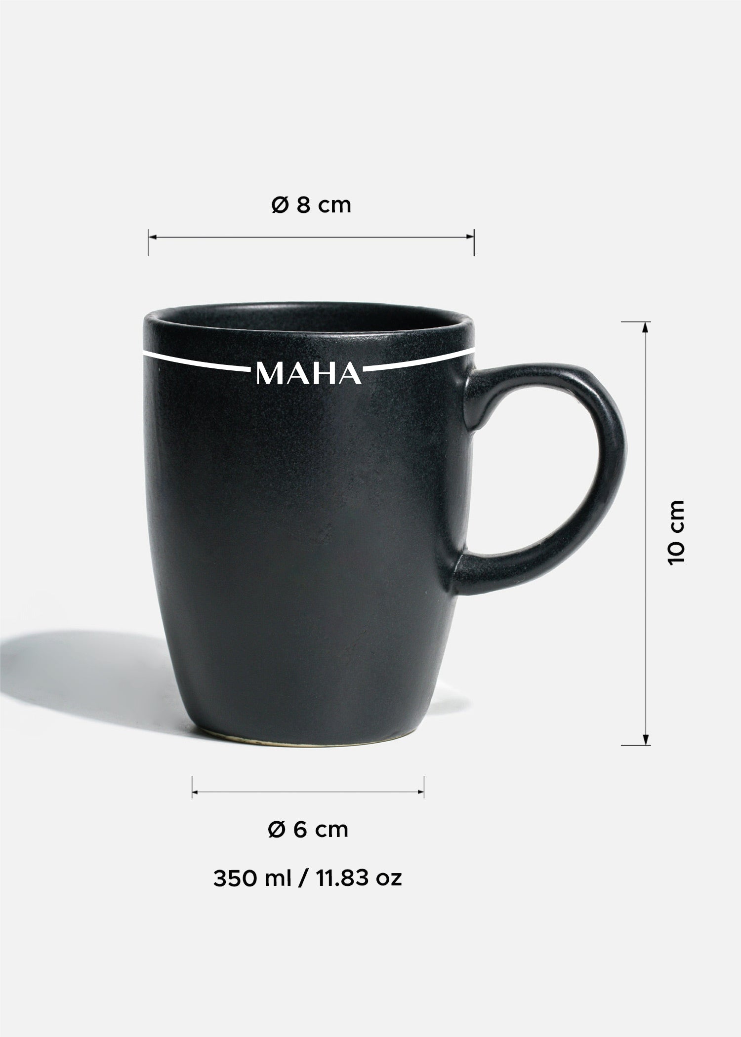 Taza para café de cerámica negra personalizada logo doble Baltimore 350 ml
