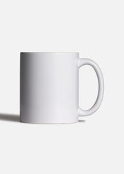 Vista frontal de taza para sublimación con asa