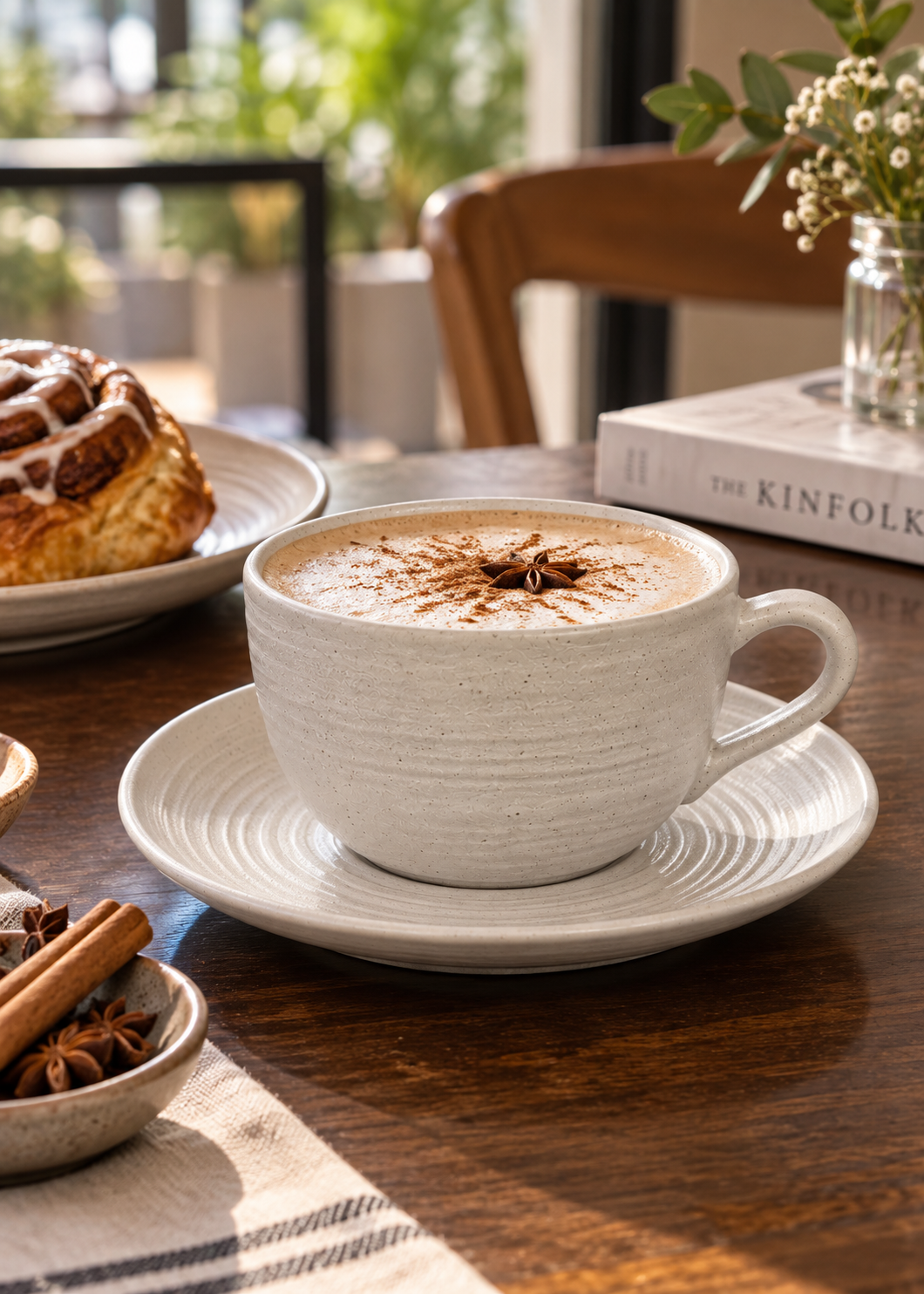 Taza apilable de porcelana vitrificada para cafetería