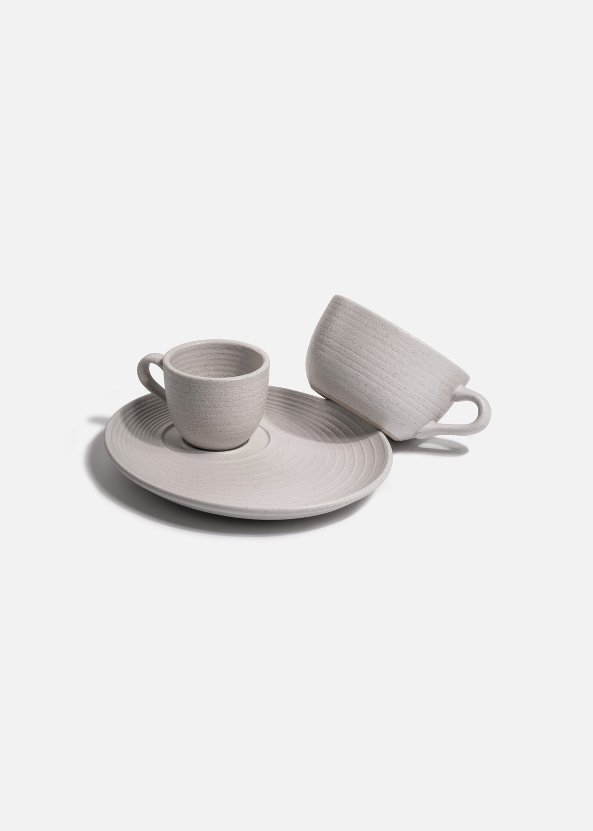 Taza para café de porcelana vitrificada marfil Liora Ripple 205 ml
