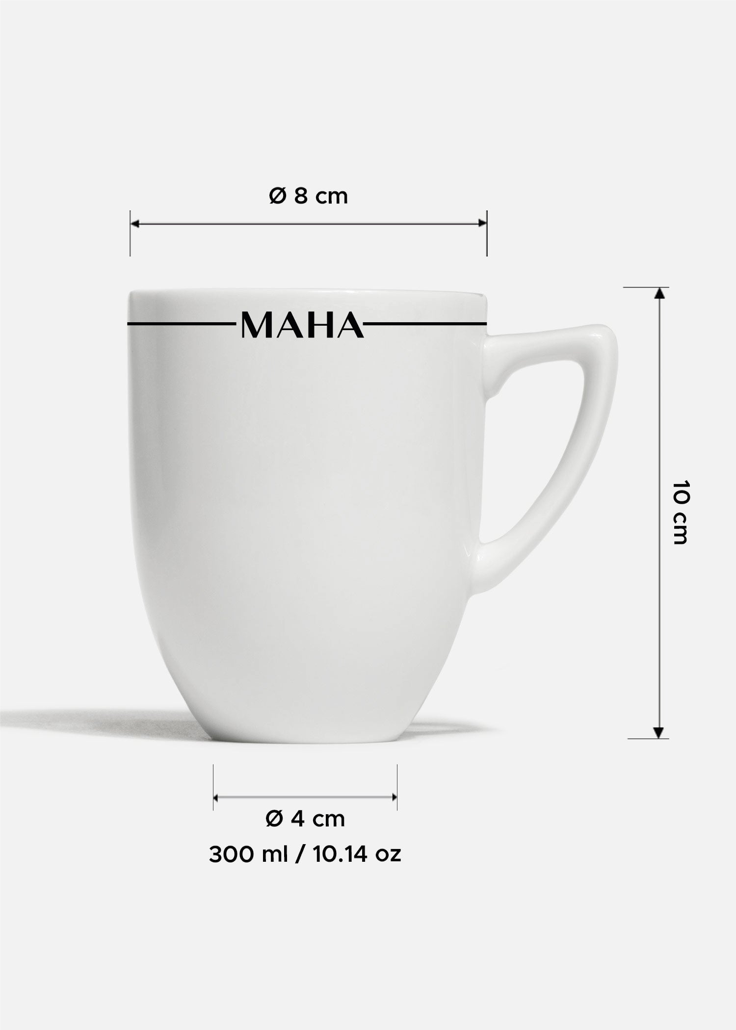 Taza para café de porcelana blanca personalizada logo doble Elegance 300 ml
