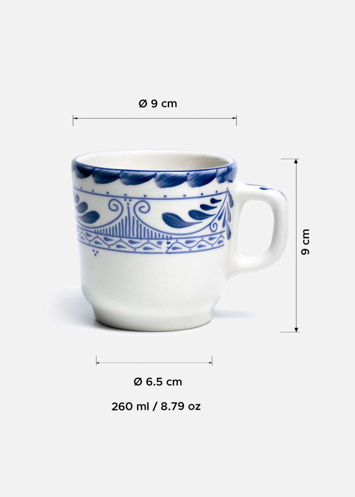 tamaño taza porcelana blanco maha
