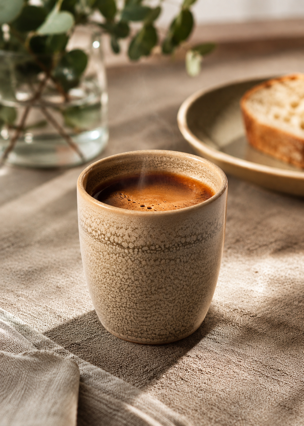 Taza sin asa de porcelana estilo minimalista verde olivo para restaurantes y cafeterías Adelfa 320 ml