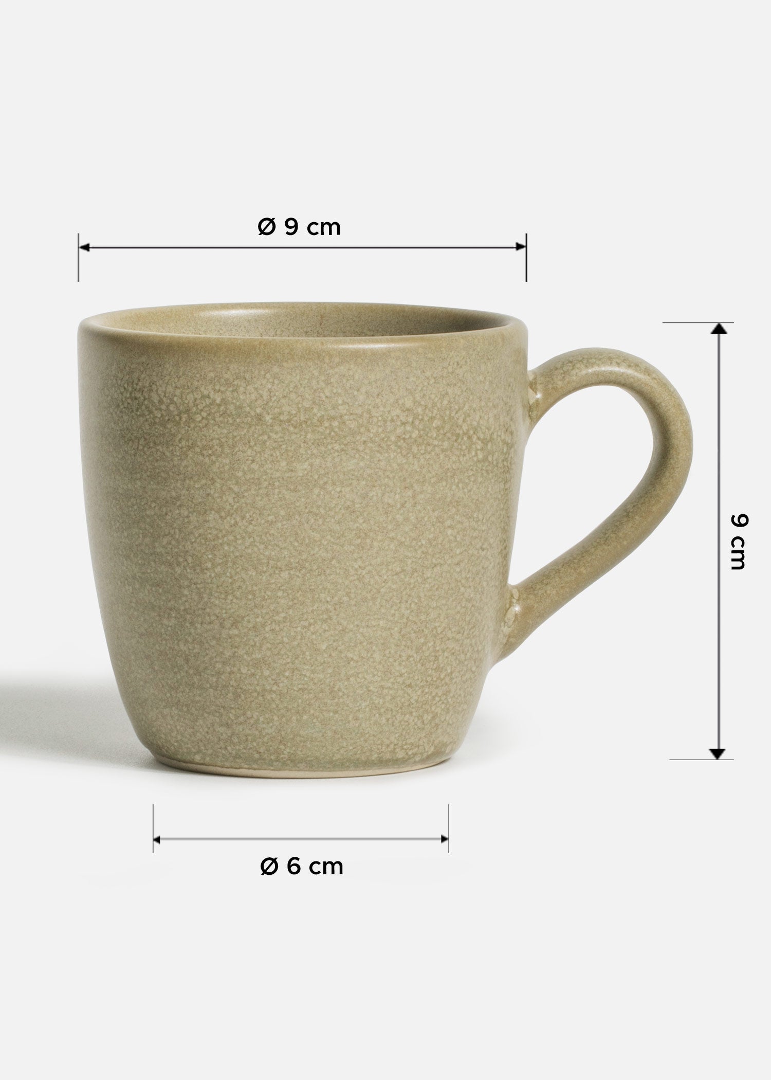 Tazas de porcelana verde mate Adelfa Ripple