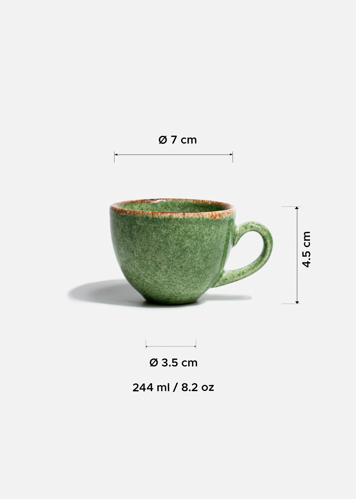 tamaño taza porcelana verde maha