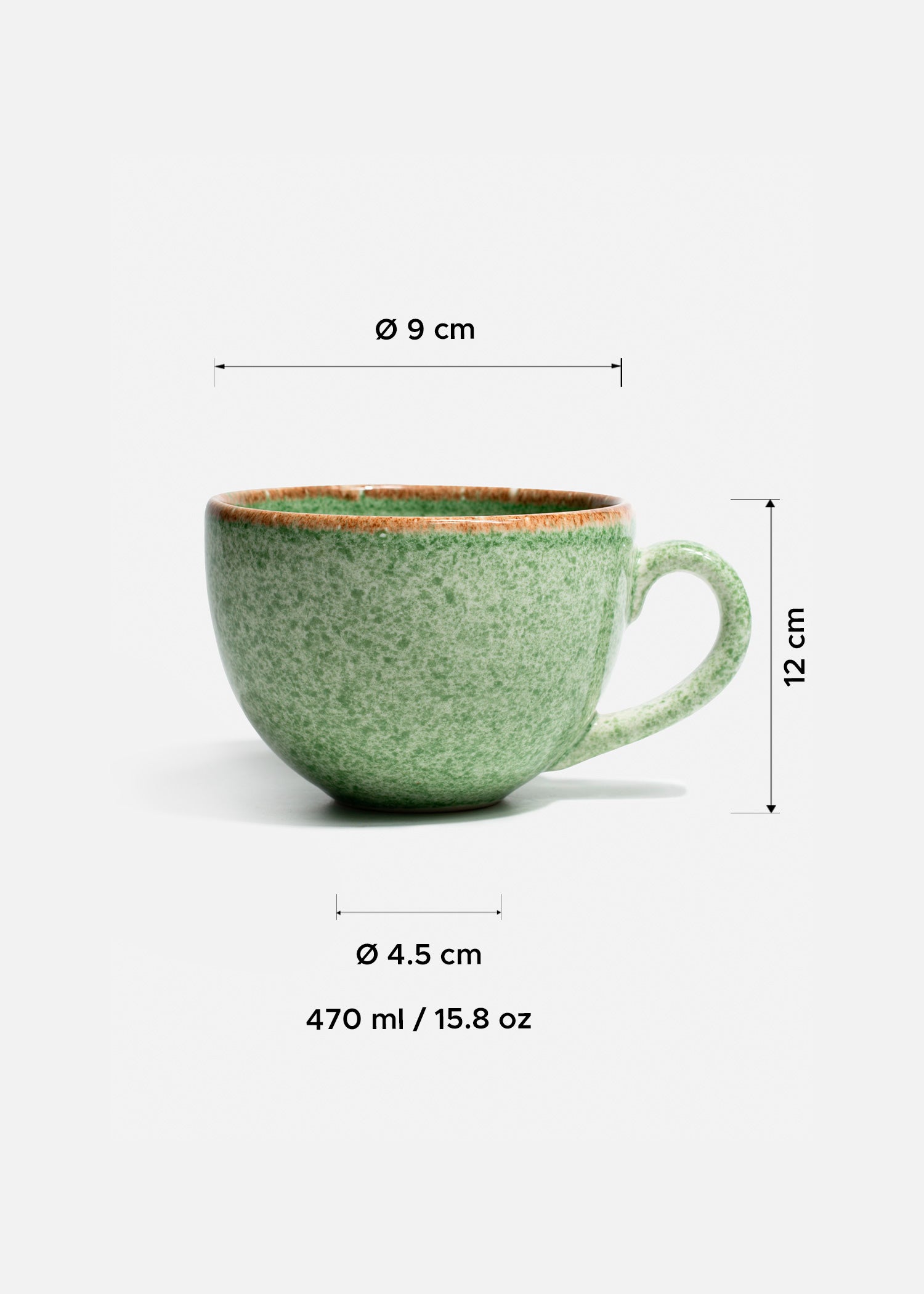 tamaño taza porcelana verde maha