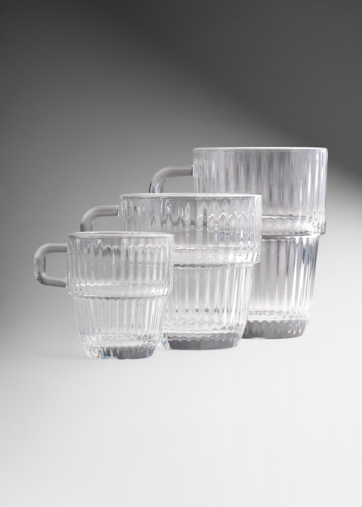 Tazas de vidrio templado apilable transparente Barshine