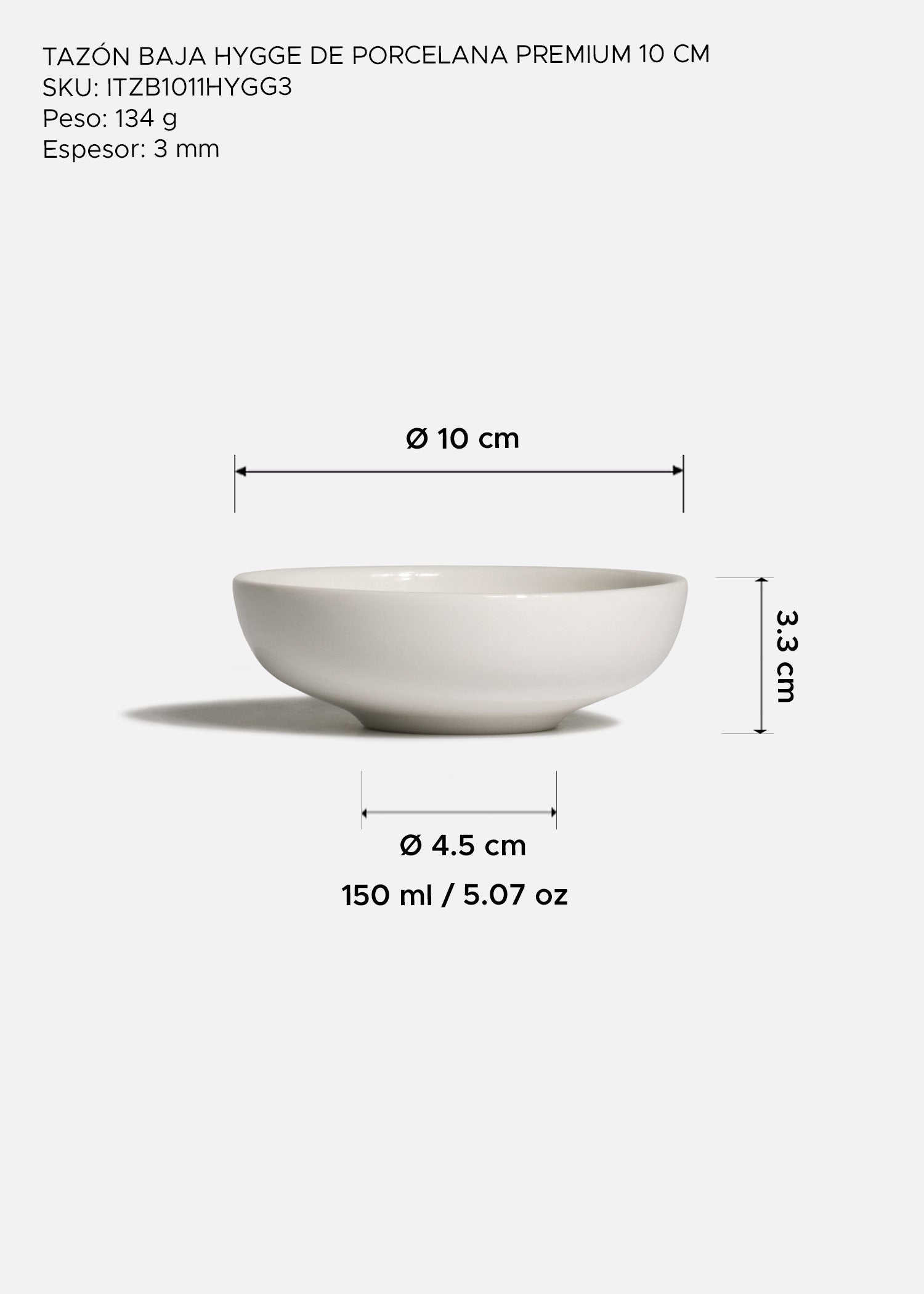 Tazón Hygge de porcelana premium Ø 10 cm