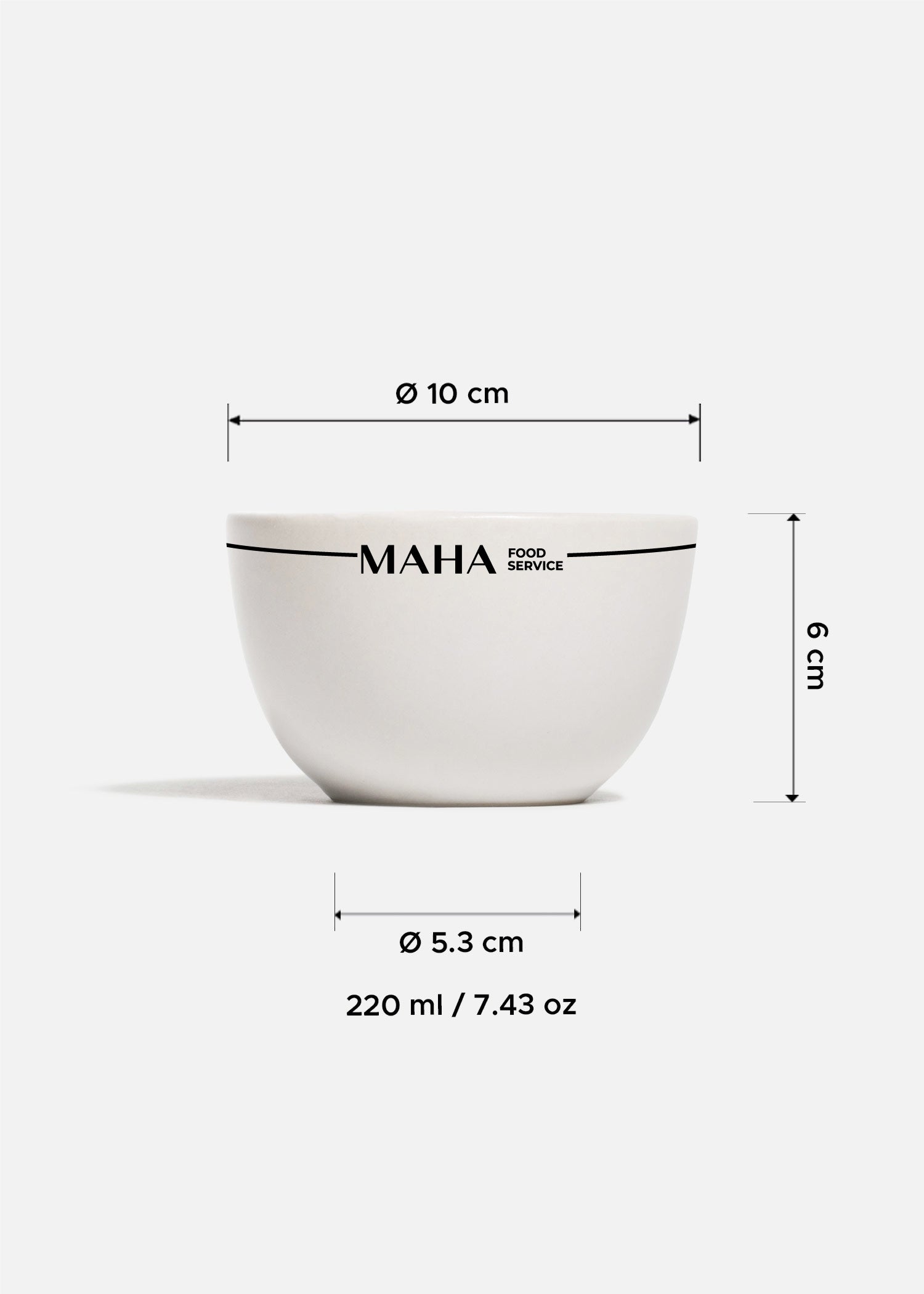 Tazón para consomé de cerámica blanco personalizado logo doble Baltimore 220 ml