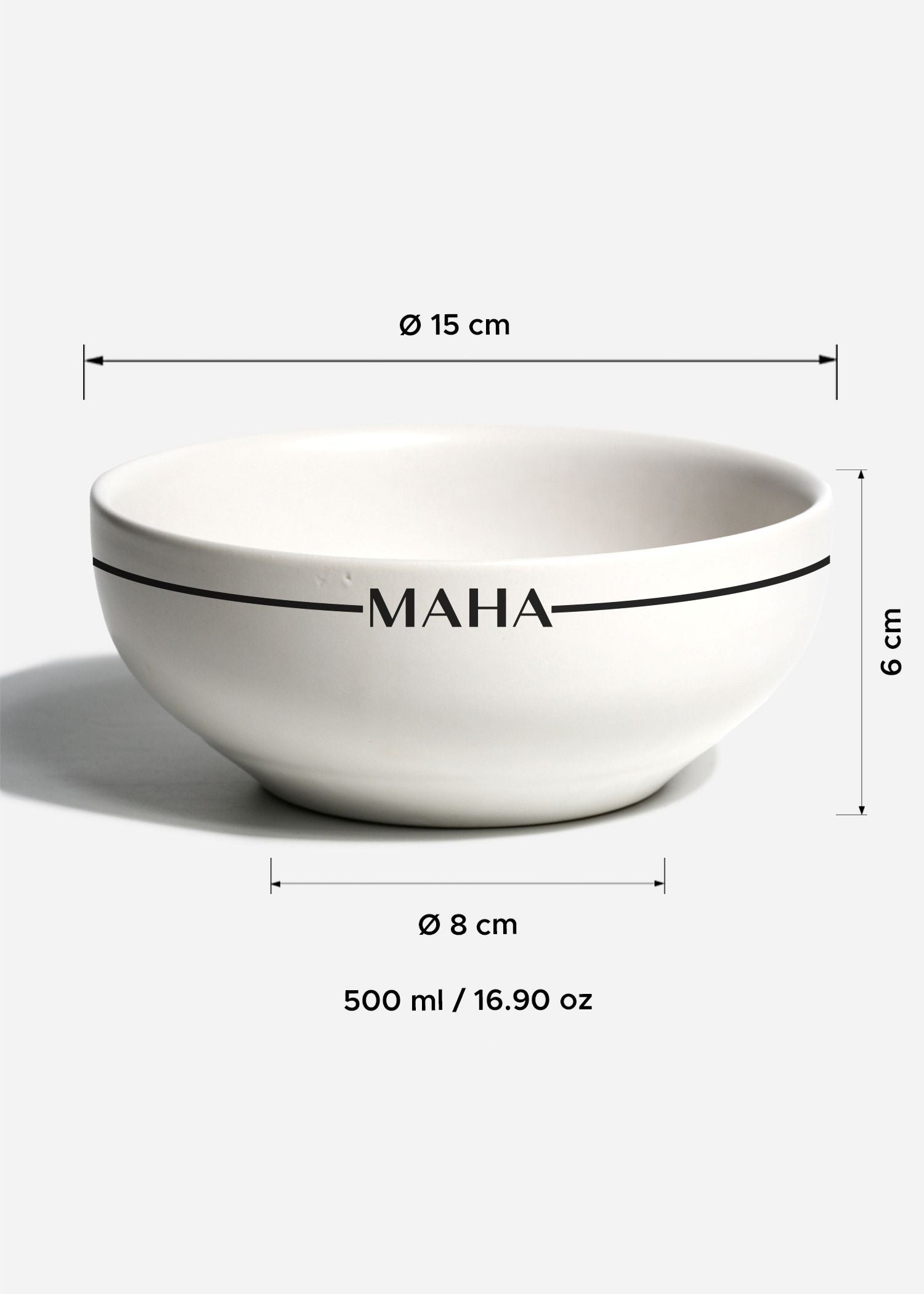 Tazón para cereal de cerámica blanco personalizado logo doble Baltimore 500 ml
