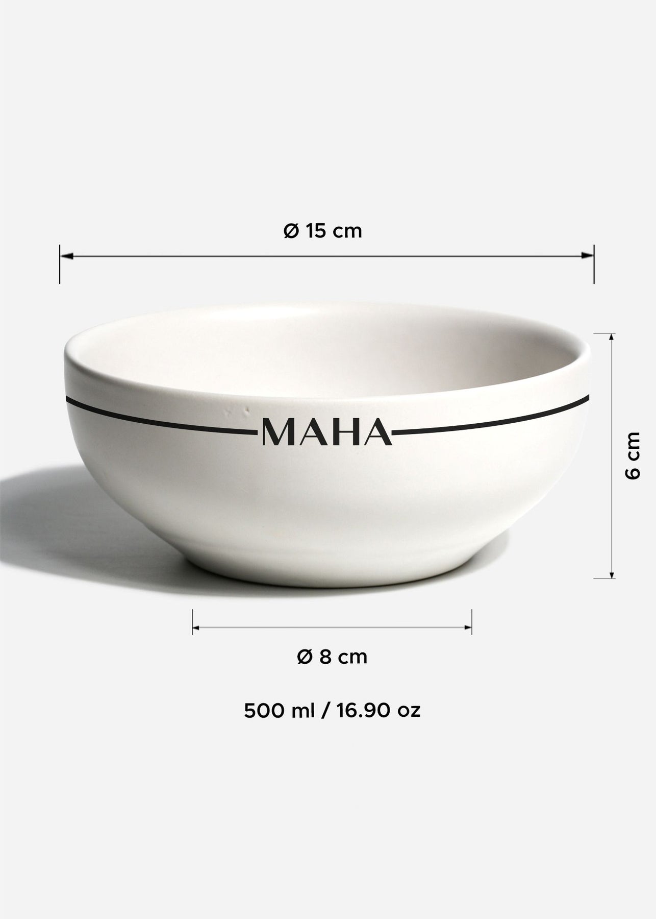 Tazón para cereal de cerámica blanco personalizado logo doble Baltimore 500 ml