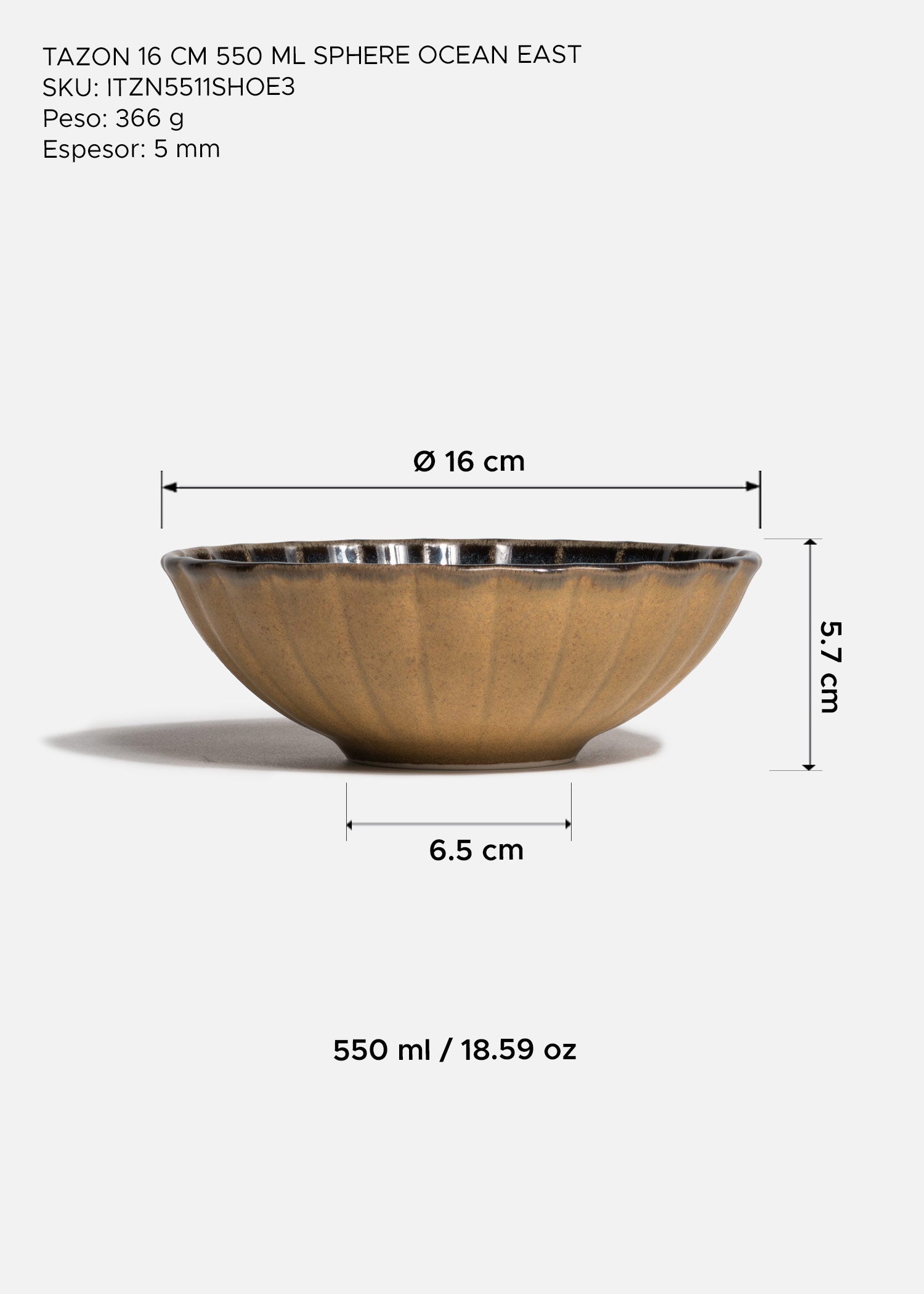 Bowl de porcelana azul para ramen y sopas