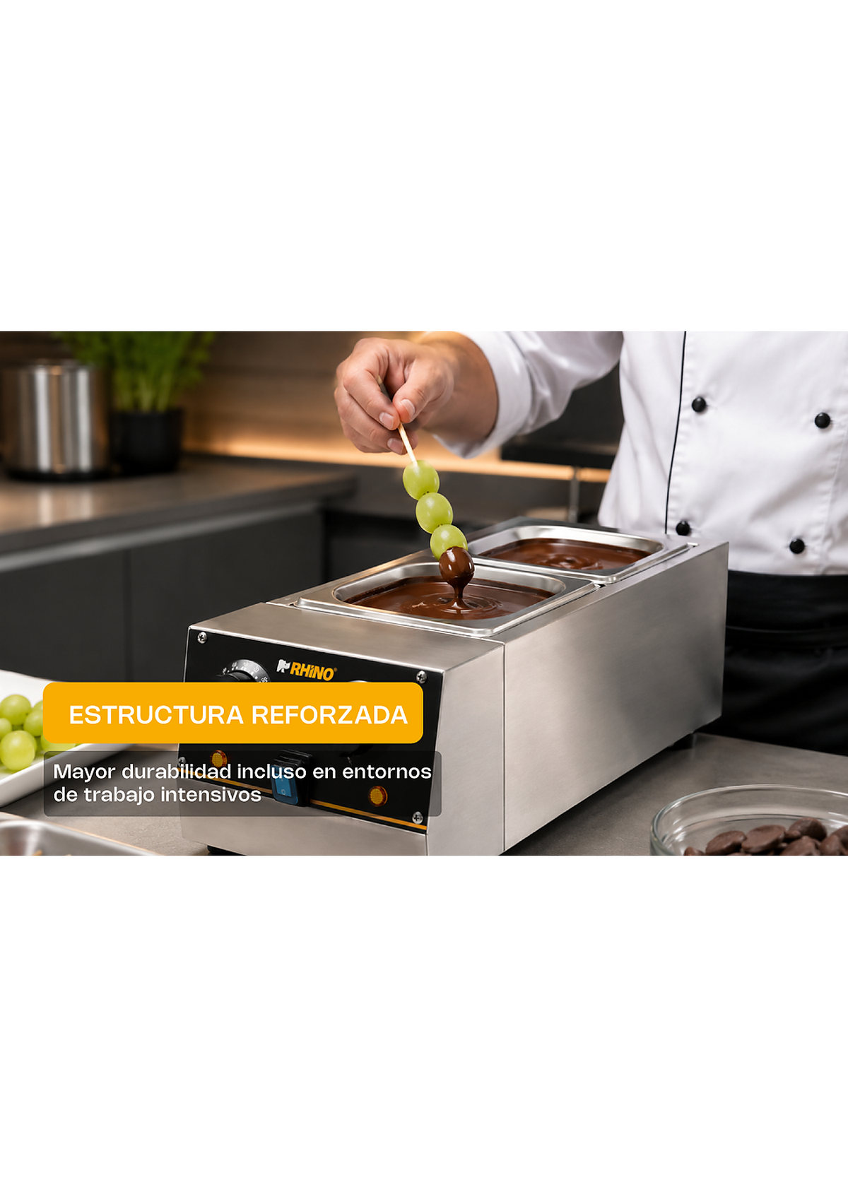 Templadora doble para derretido de acero inoxidable plata 1.5 L c/u